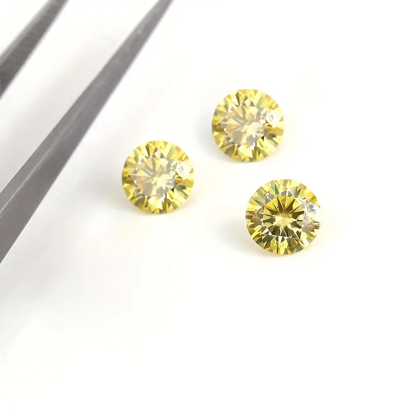 Moissanite Diamond - Round Yellow 2.0mm - 0.03Ct For Jewelry Ring Diy Making