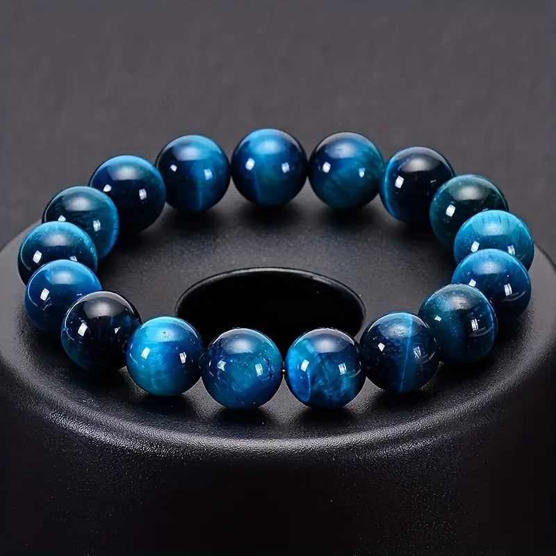 Bracelet - 8mm natural AAAA high-quality blue tiger eye stone beaded