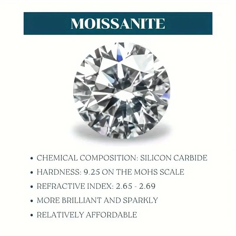 Moissanite Ring - 3.0 Ct - Size 8 - Classical 6-prong S925 Sterling Silver Ring, Engagement Ring, Suitable For Banquet Party Official Occasions, Anniversary Gift For Girls