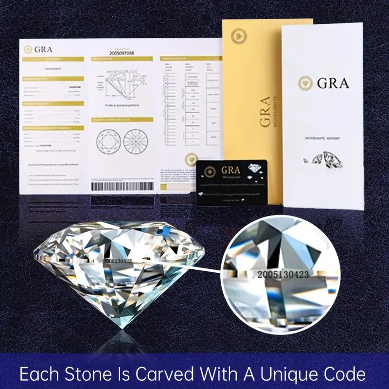 Moissanite diamond - 4CT White 10.32mm GH Color Round Brilliant Cut Clarity VVS1 Excellent Cut Test Positive Loose Gemstone - With A GRA Certificate