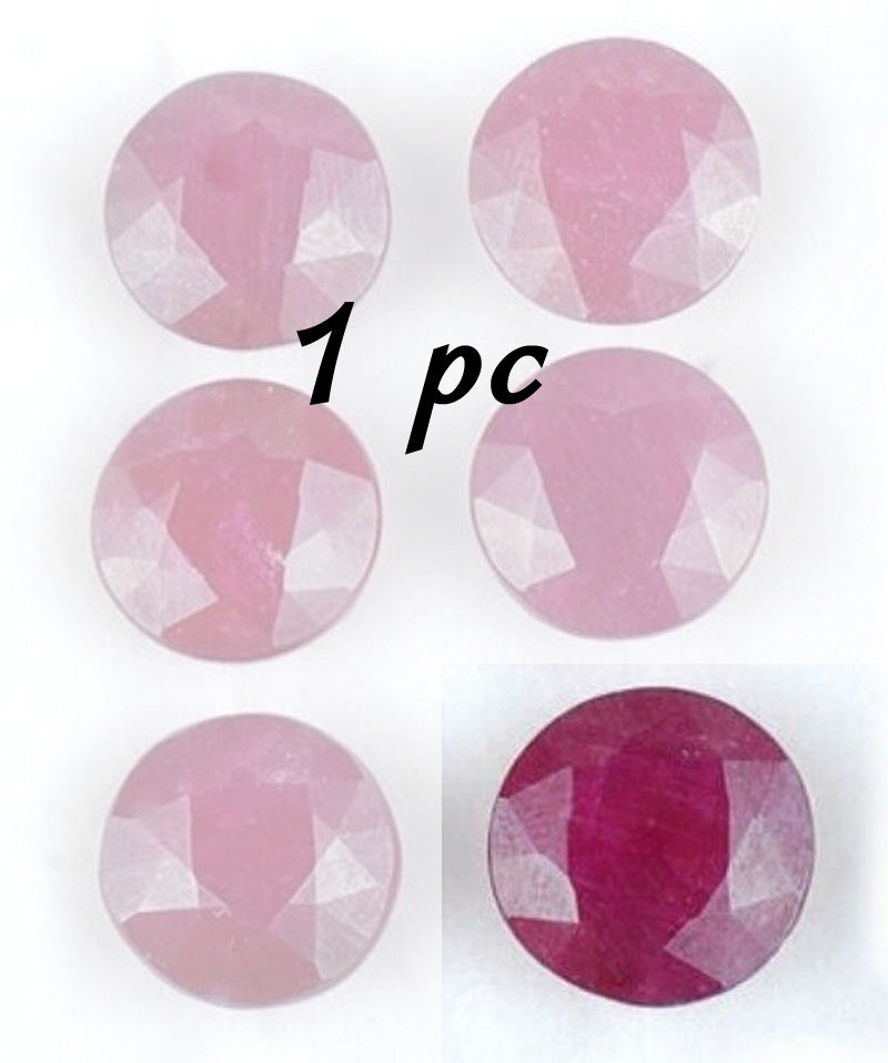 Faceted Red Ruby - 11mm Calibrated Round Cut - Natural Treated Loose Gemstone - 1pc