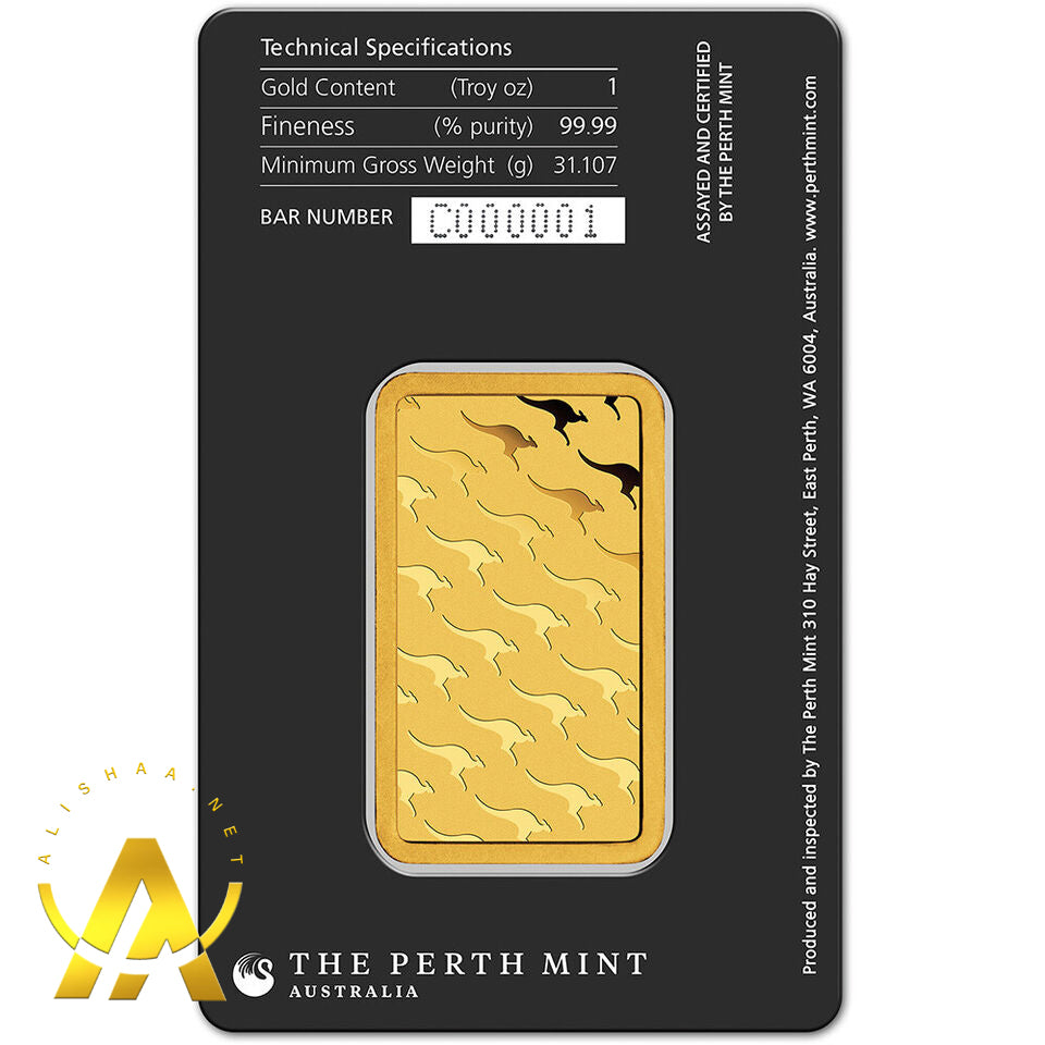 1 oz. Gold Bar - Perth Mint - 99.99 Fine in Assay