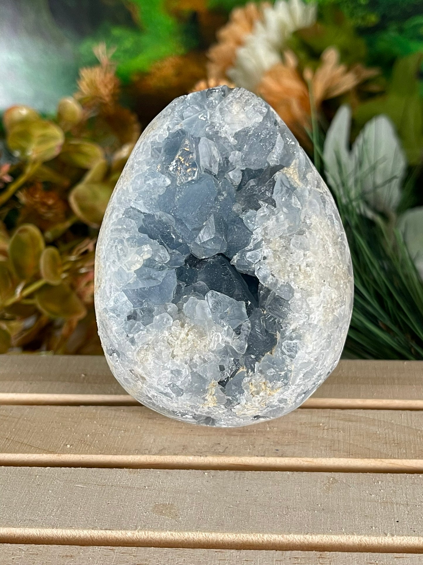 Rough Celestite - Natural Geode Quartz Crystal Cluster Mineral Specimen Egg Shaped - 565g