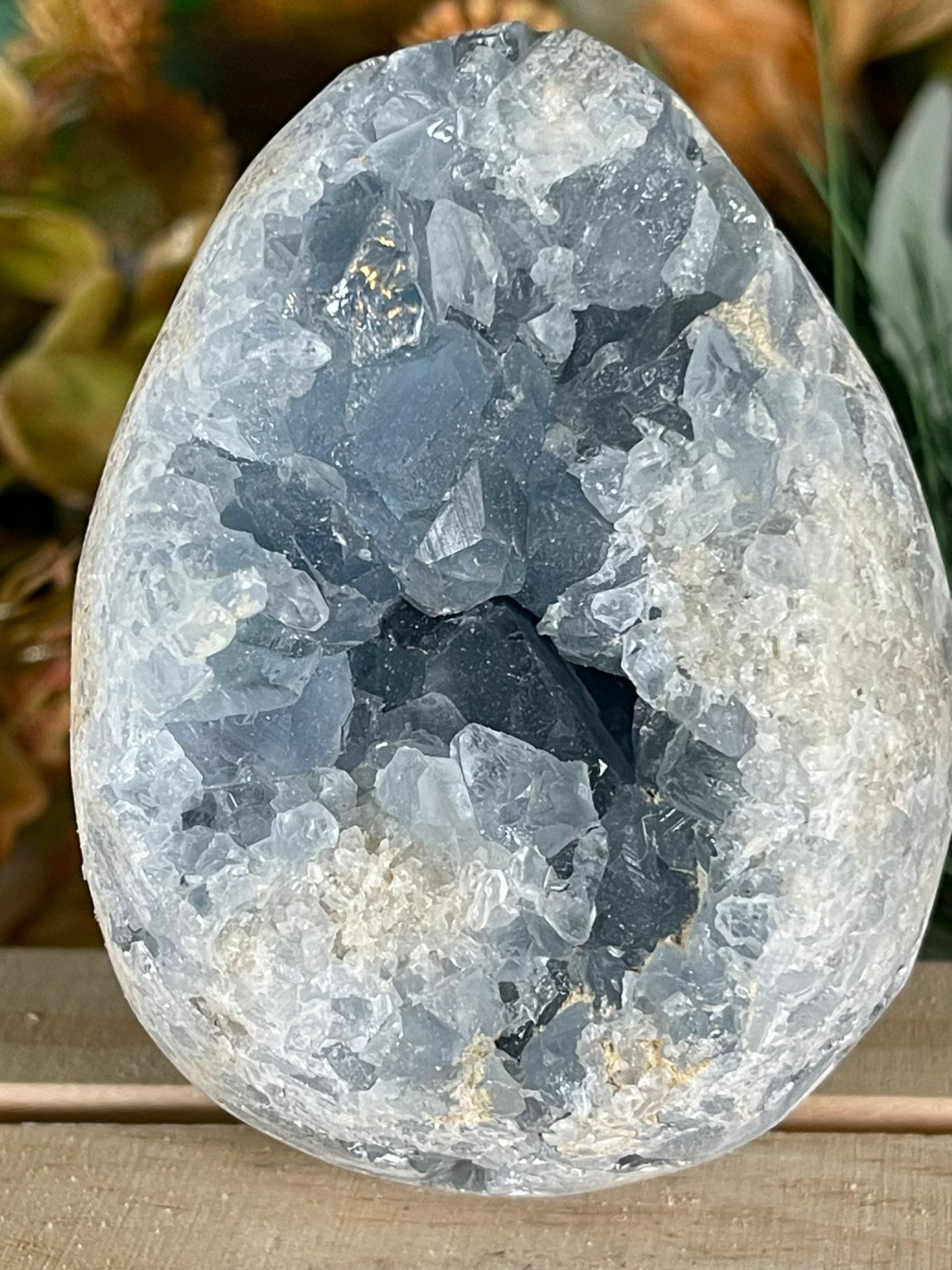 Rough Celestite - Natural Geode Quartz Crystal Cluster Mineral Specimen Egg Shaped - 565g