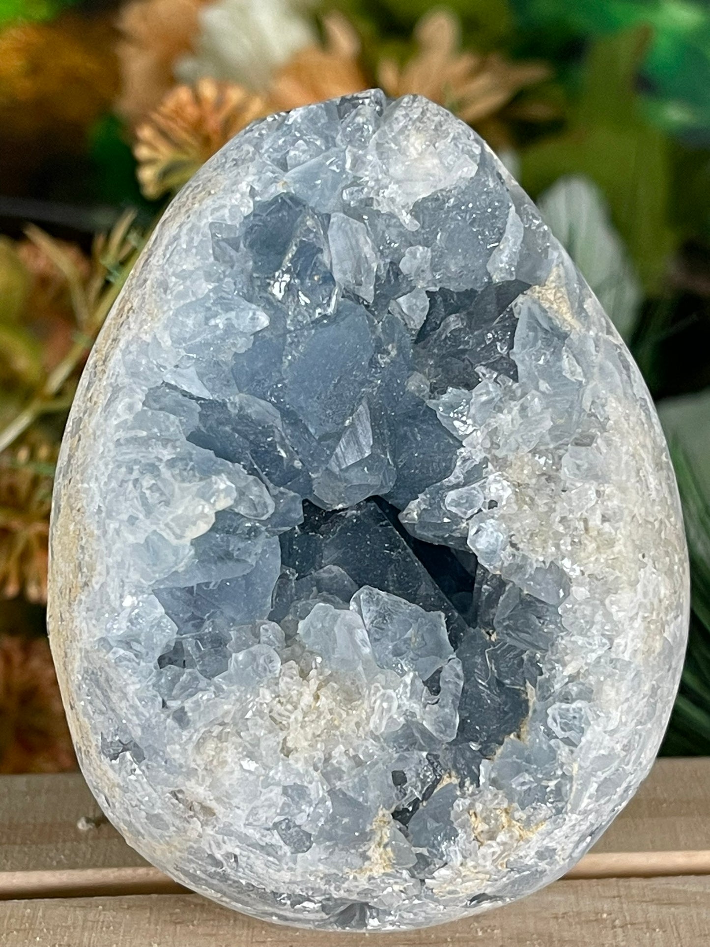 Rough Celestite - Natural Geode Quartz Crystal Cluster Mineral Specimen Egg Shaped - 565g