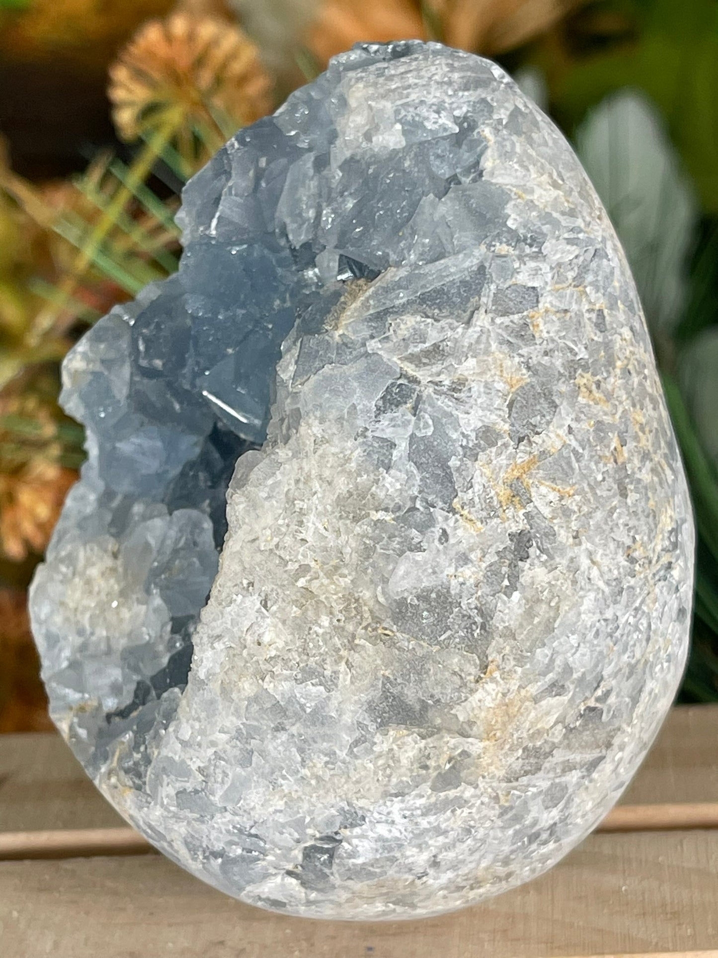 Rough Celestite - Natural Geode Quartz Crystal Cluster Mineral Specimen Egg Shaped - 565g