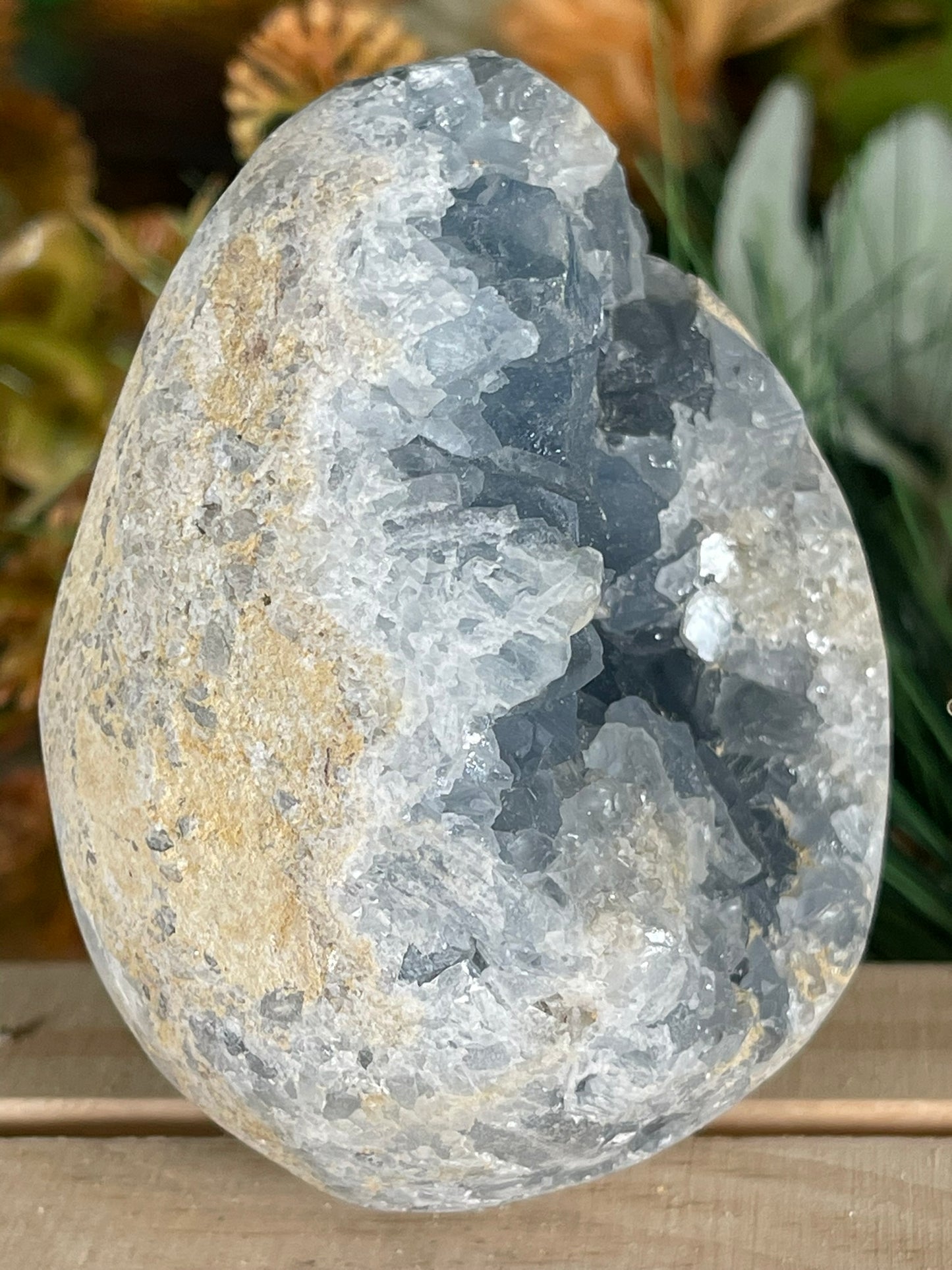 Rough Celestite - Natural Geode Quartz Crystal Cluster Mineral Specimen Egg Shaped - 565g