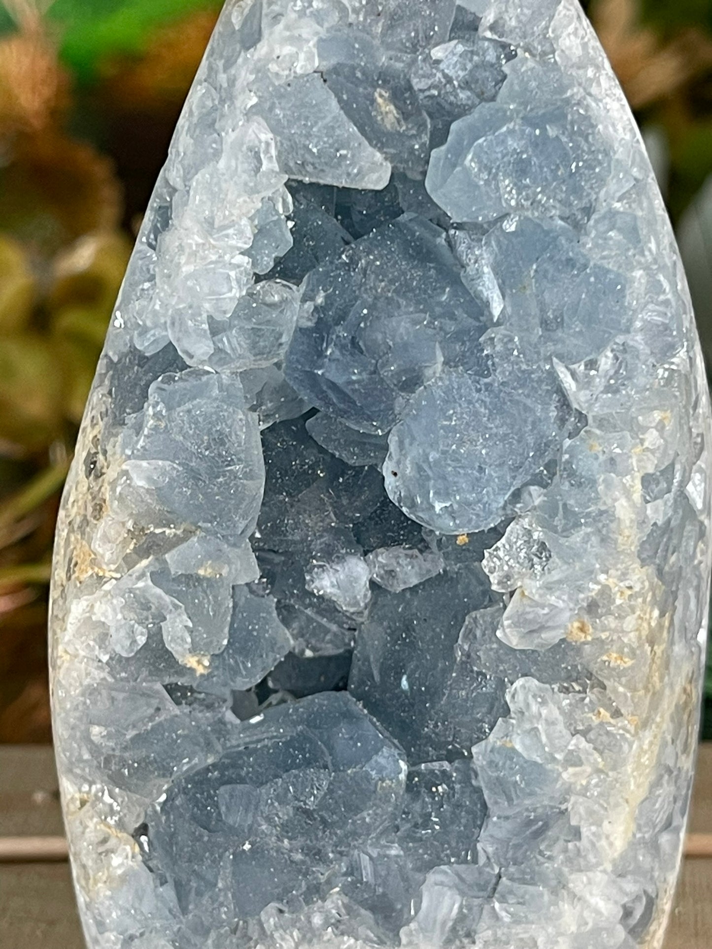 Rough Celestite - Natural Geode Quartz Crystal Cluster Mineral Specimen Egg Shape - 616g