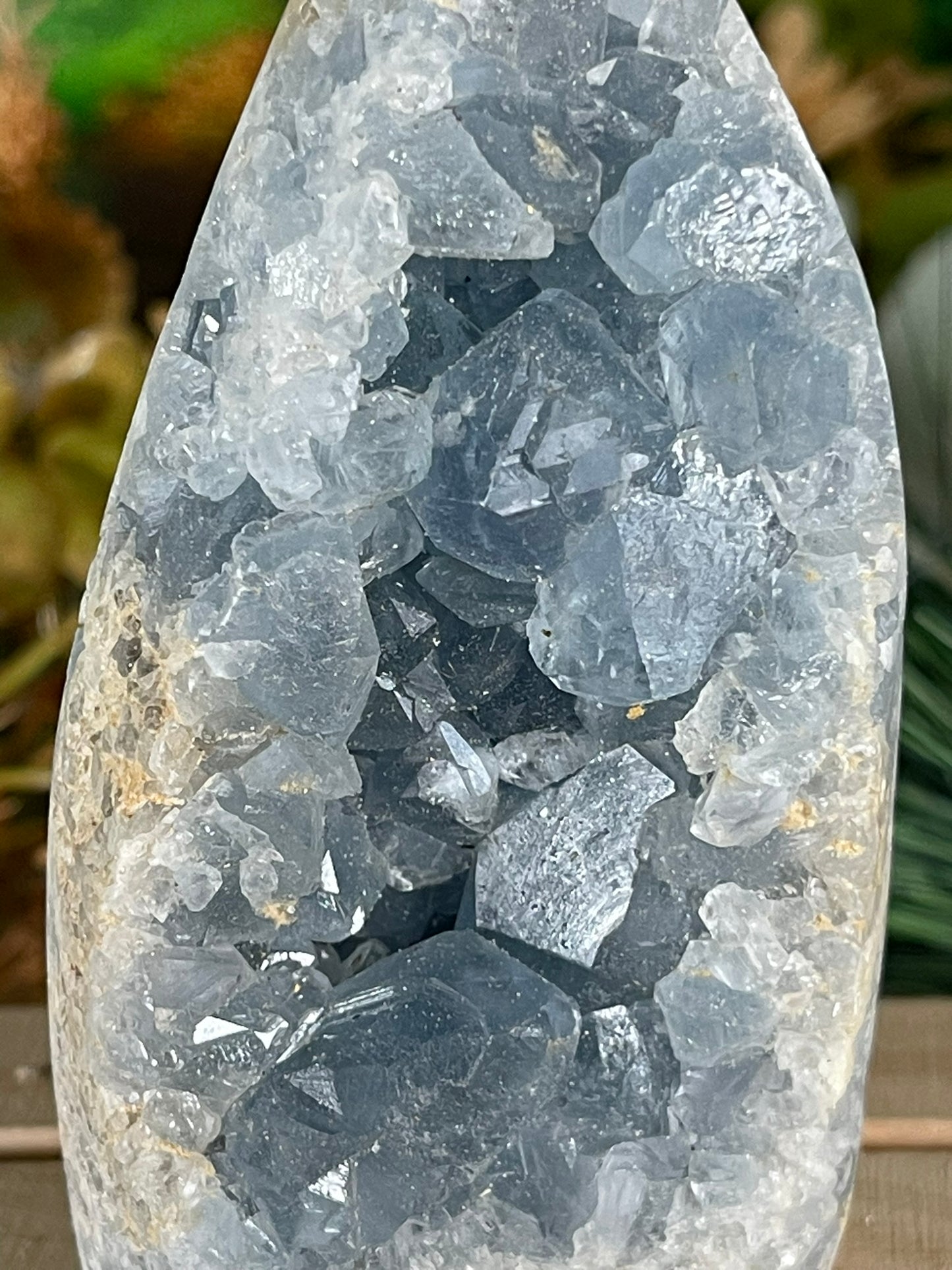 Rough Celestite - Natural Geode Quartz Crystal Cluster Mineral Specimen Egg Shape - 616g