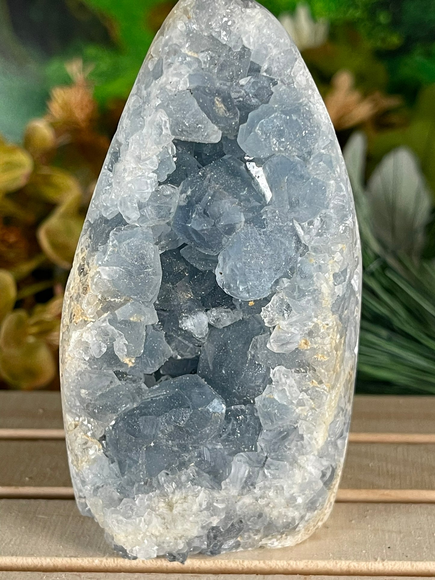 Rough Celestite - Natural Geode Quartz Crystal Cluster Mineral Specimen Egg Shape - 616g