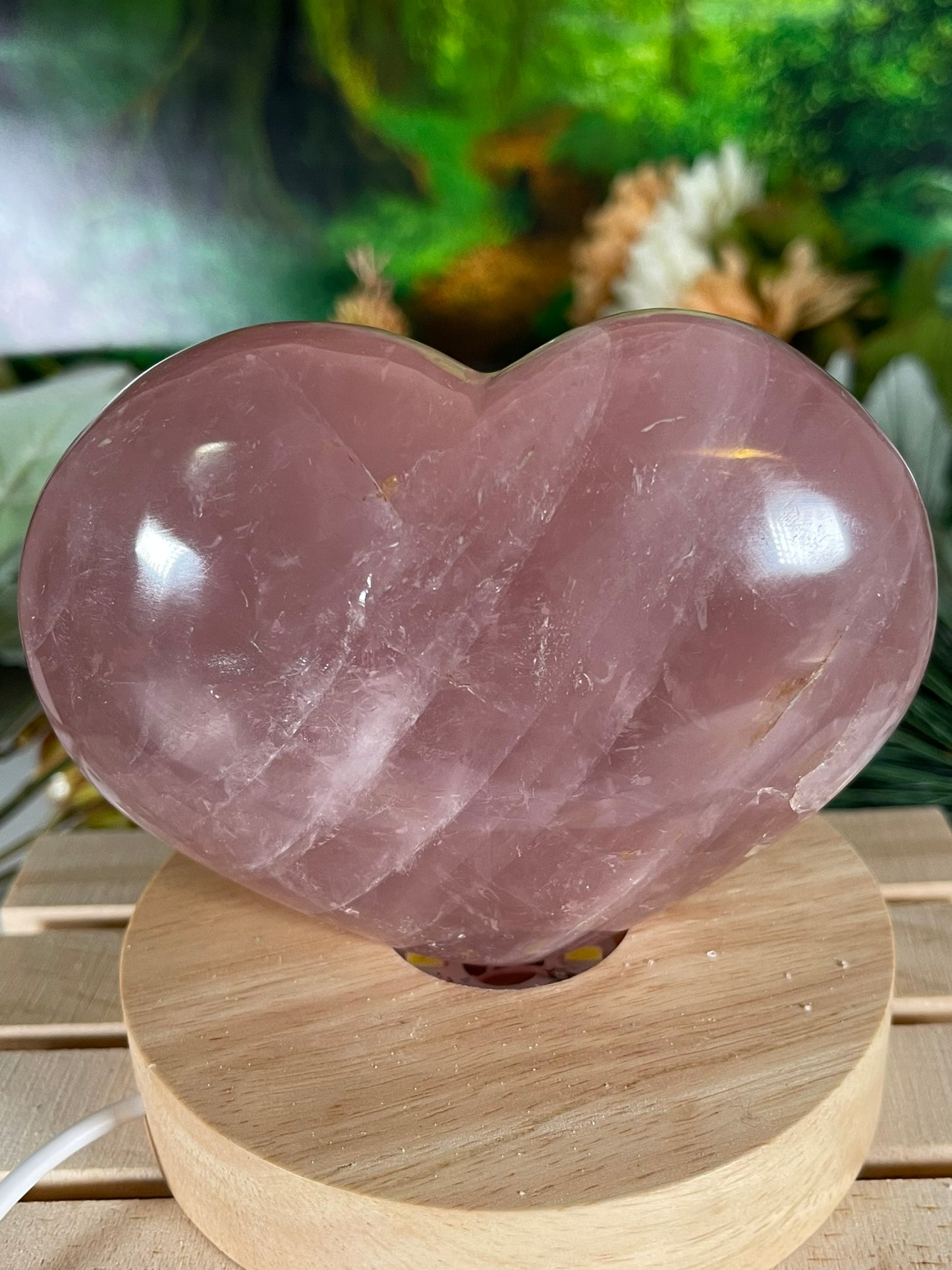 Large Pink Rose Quartz Natural Earth Mined Crystal Polished Heart - 600g