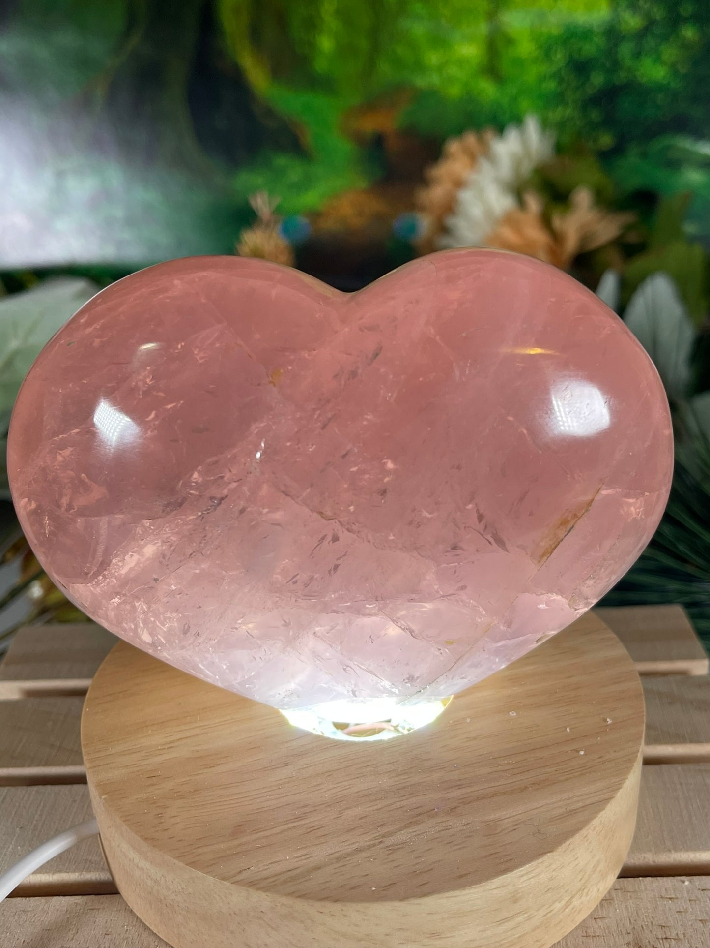 Large Pink Rose Quartz Natural Earth Mined Crystal Polished Heart - 600g