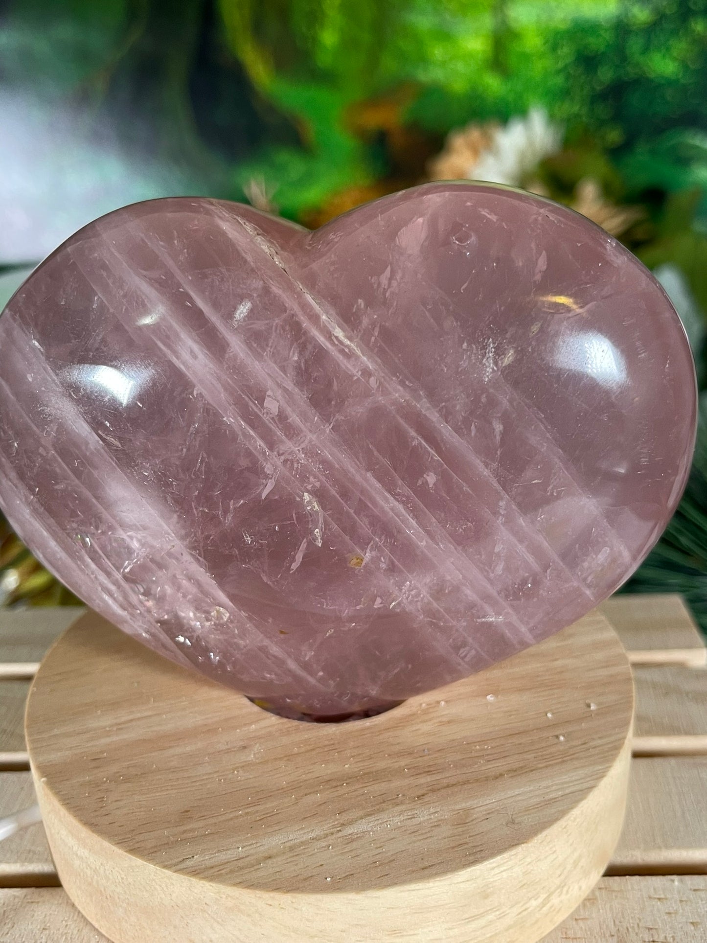 Large Pink Rose Quartz Natural Earth Mined Crystal Polished Heart - 600g