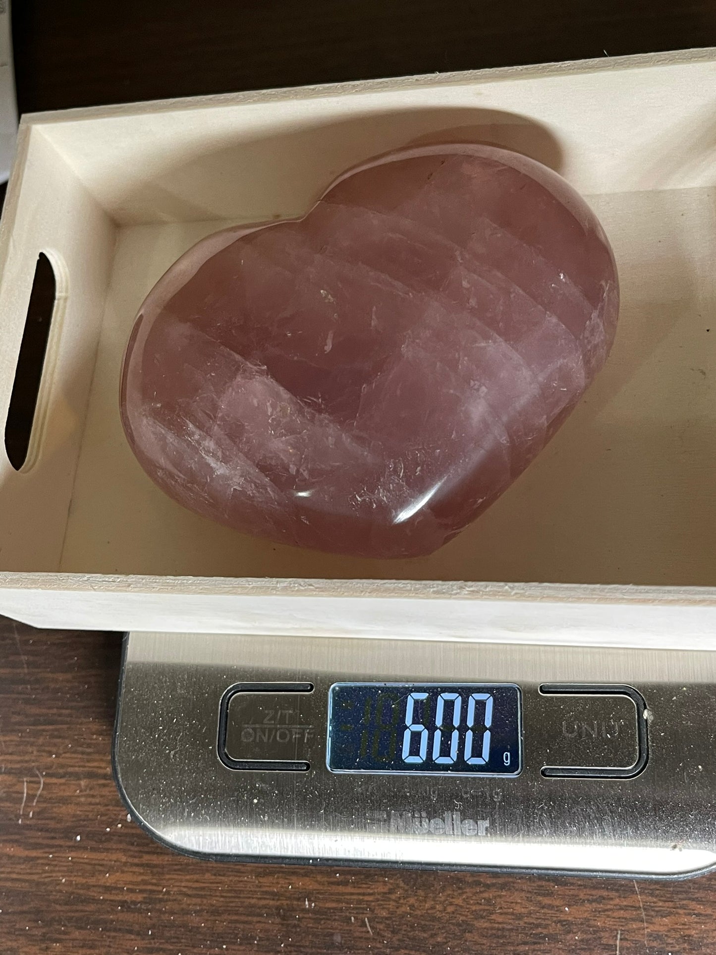 Large Pink Rose Quartz Natural Earth Mined Crystal Polished Heart - 600g