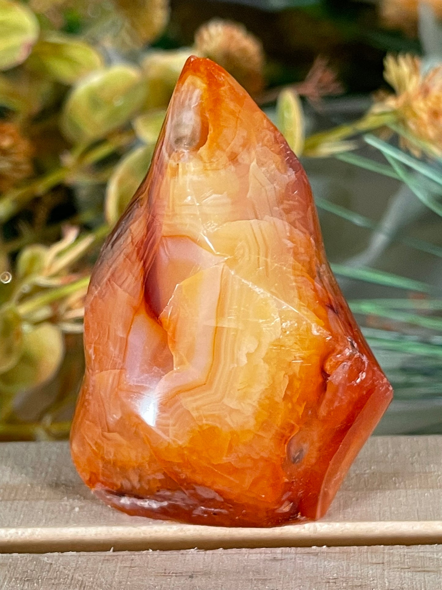 Carnilian Orange Agate Quartz Natural Earth Mined Crystal Polished Flame Stone - 93g