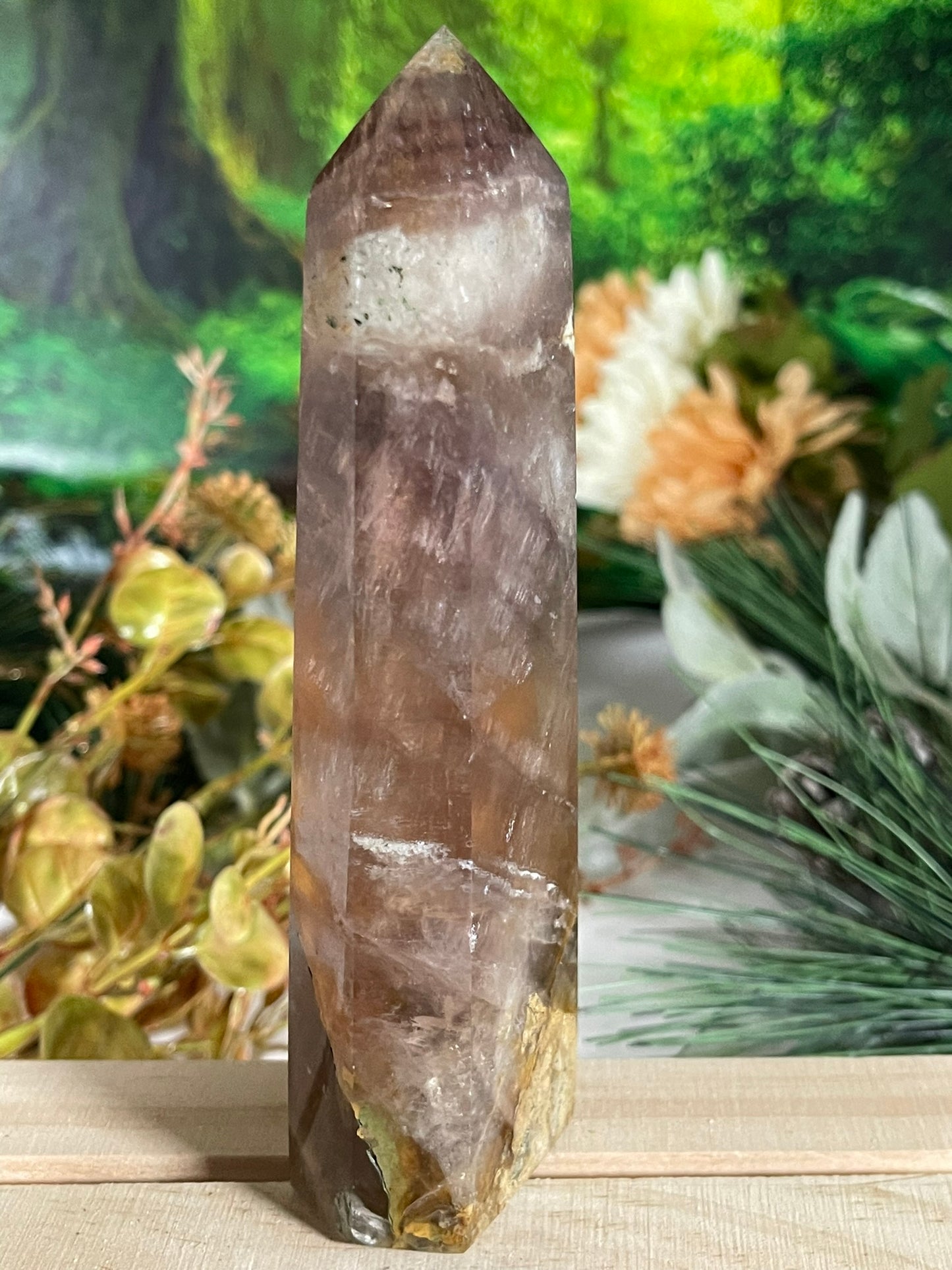 Tower - Rainbow Flourite Natural Stone Quartz Crystal Obelisk Point - 327g