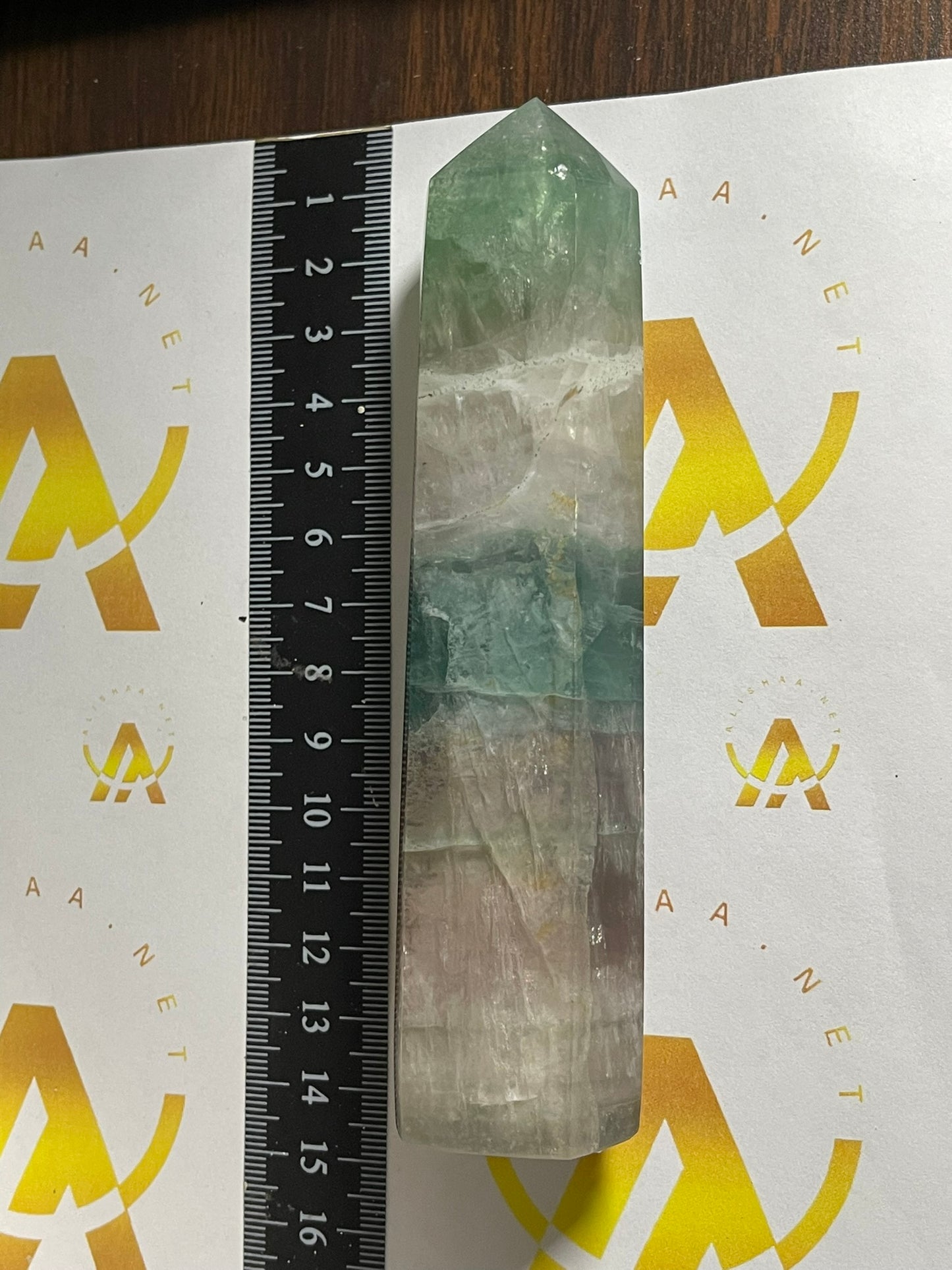 Tower - Rainbow Flourite Natural Stone Quartz Crystal Obelisk Point - 287g