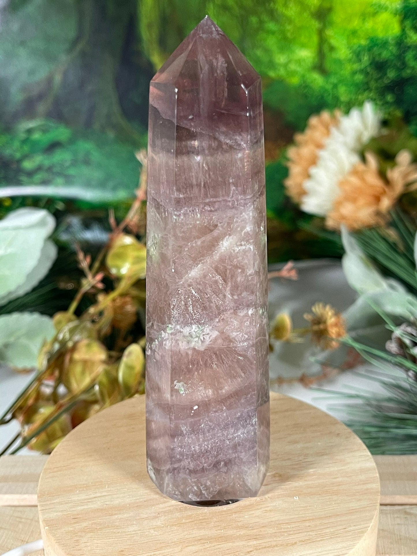 Tower - Rainbow Flourite Natural Stone Quartz Crystal Obelisk Point - 253g