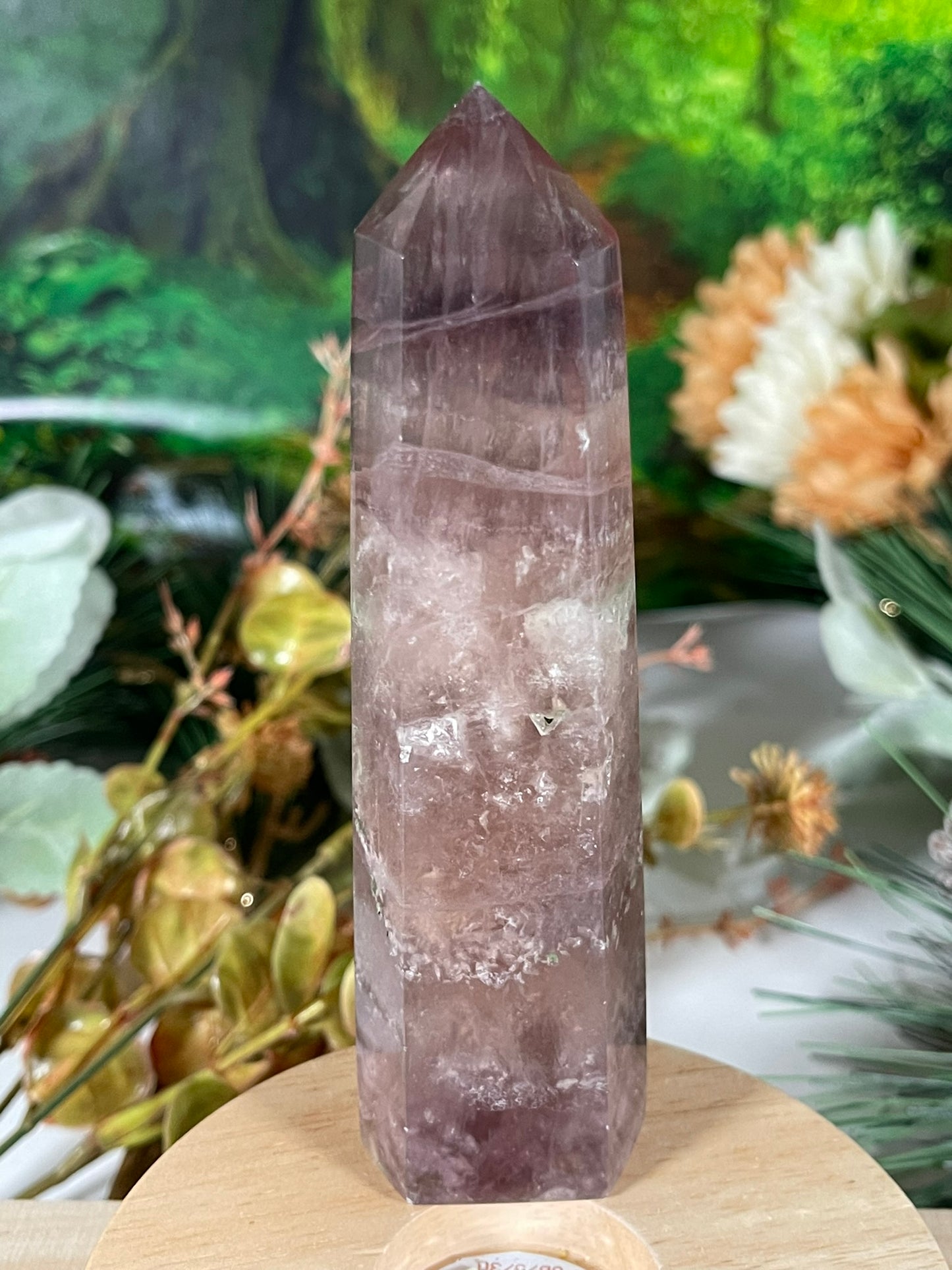 Tower - Rainbow Flourite Natural Stone Quartz Crystal Obelisk Point - 253g