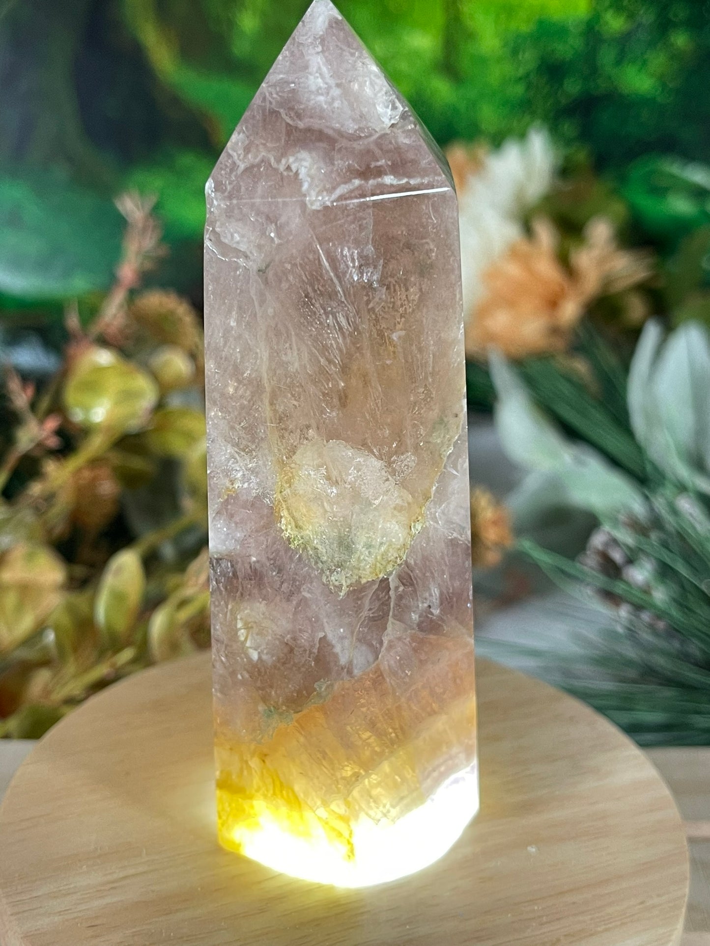 Tower - Rainbow Flourite Natural Stone Quartz Crystal Obelisk Point - 296g