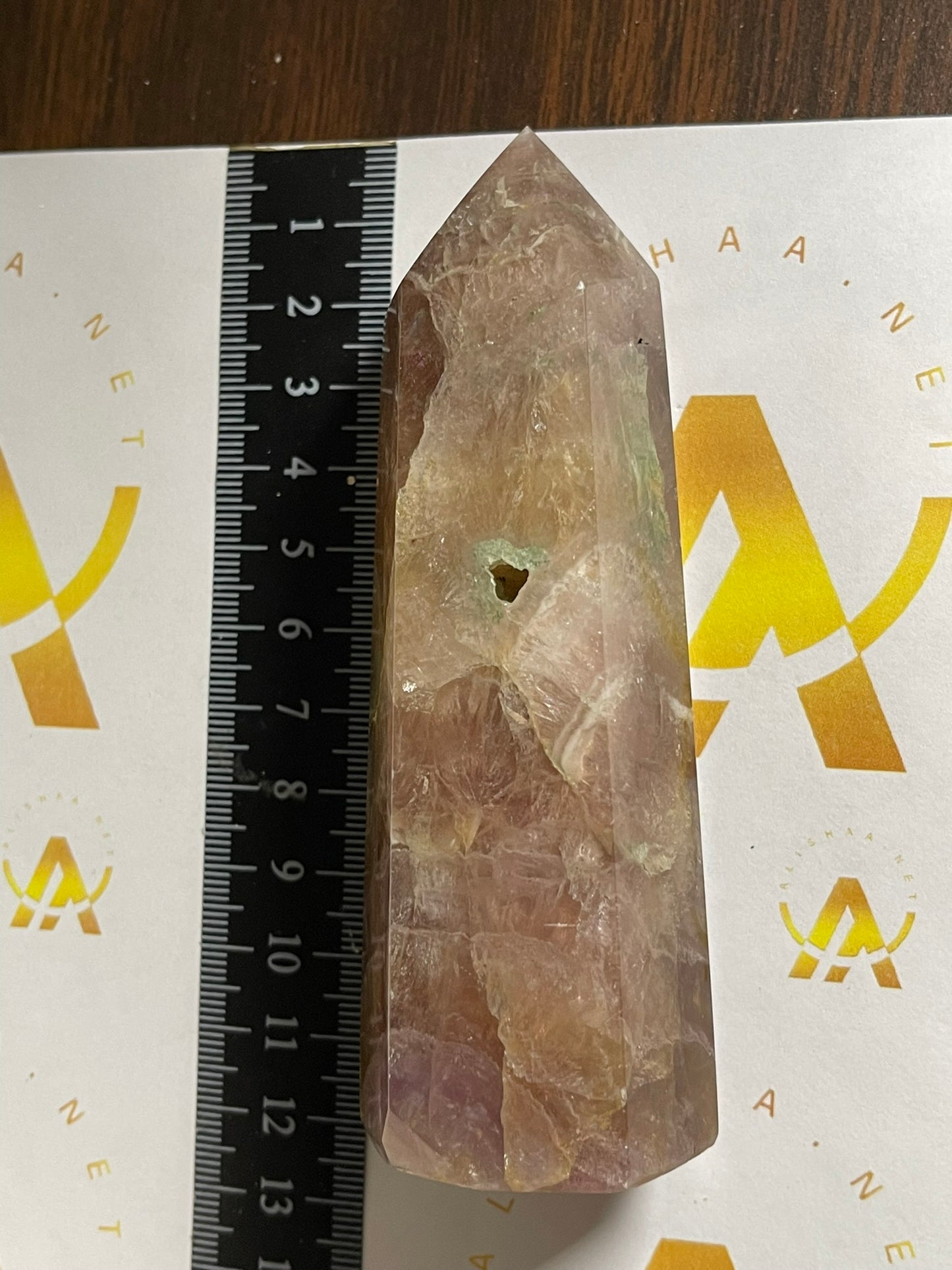 Tower - Rainbow Flourite Natural Stone Quartz Crystal Obelisk Point - 296g