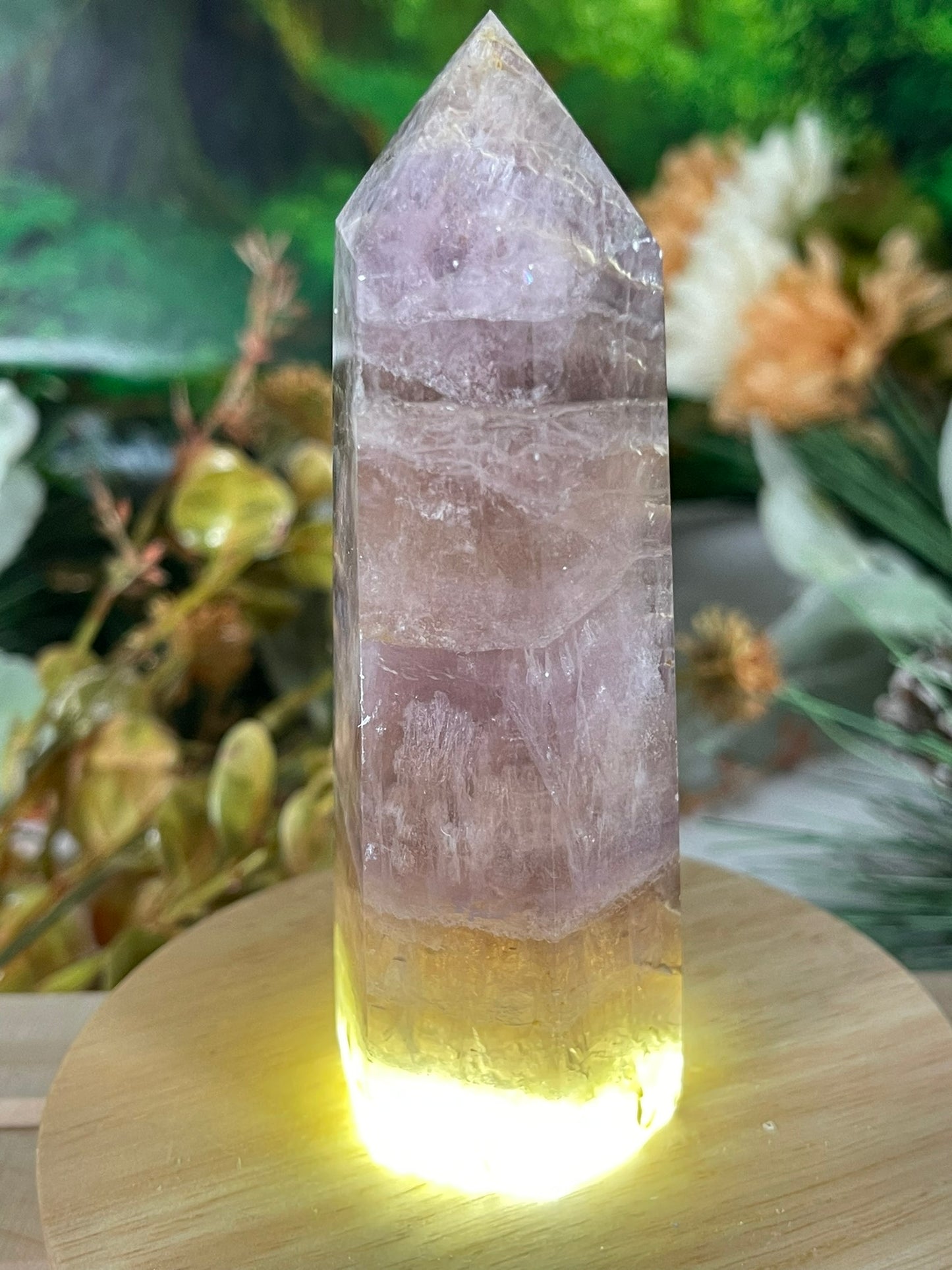 Tower - Rainbow Flourite Natural Stone Quartz Crystal Obelisk Point - 245g