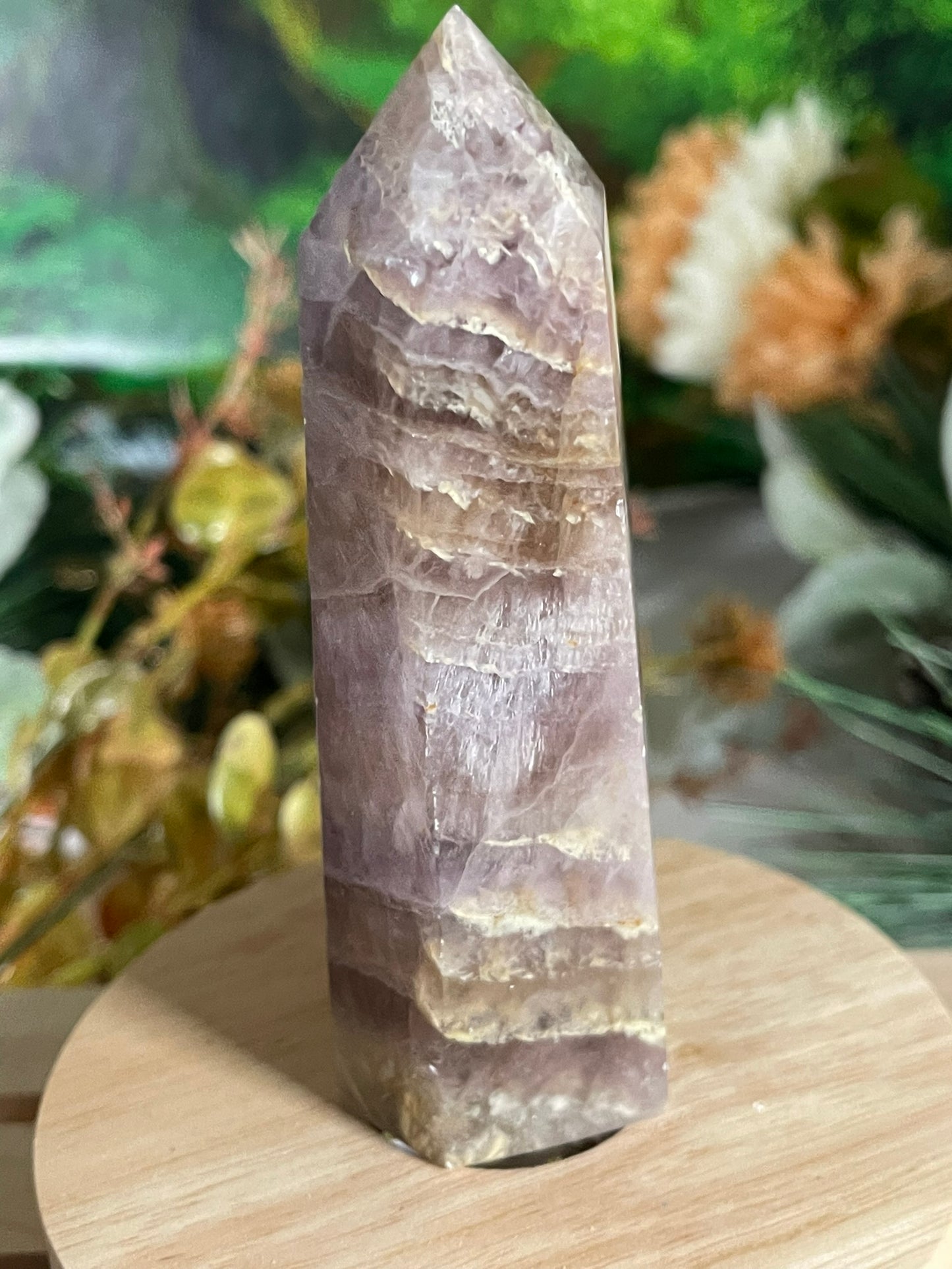 Tower - Rainbow Flourite Natural Stone Quartz Crystal Obelisk Point - 245g