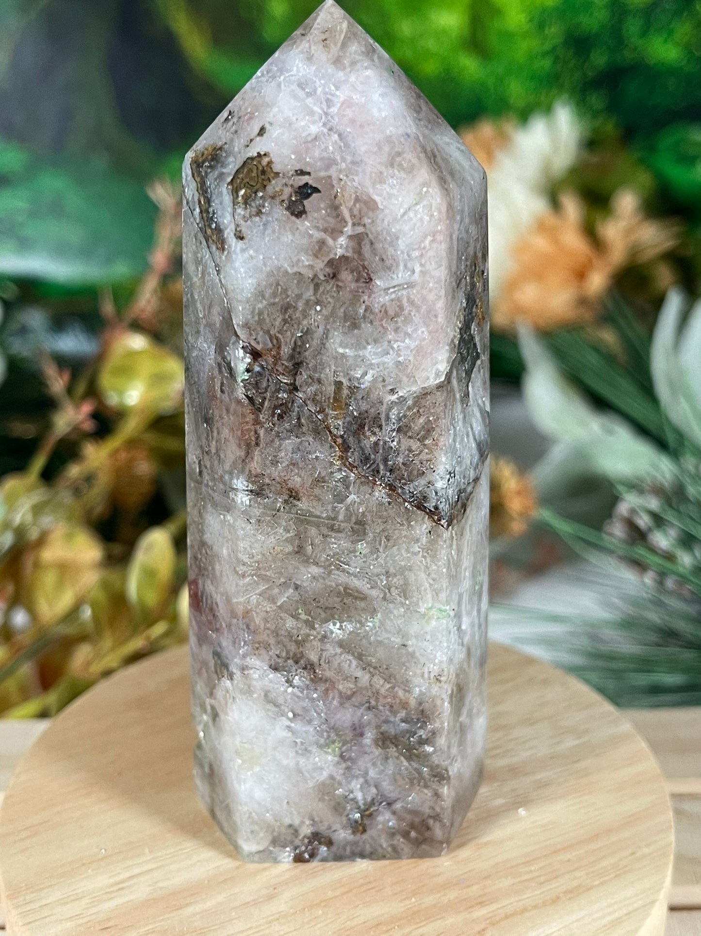 Tower - Rainbow Flourite Natural Stone Quartz Crystal Obelisk Point - 315g