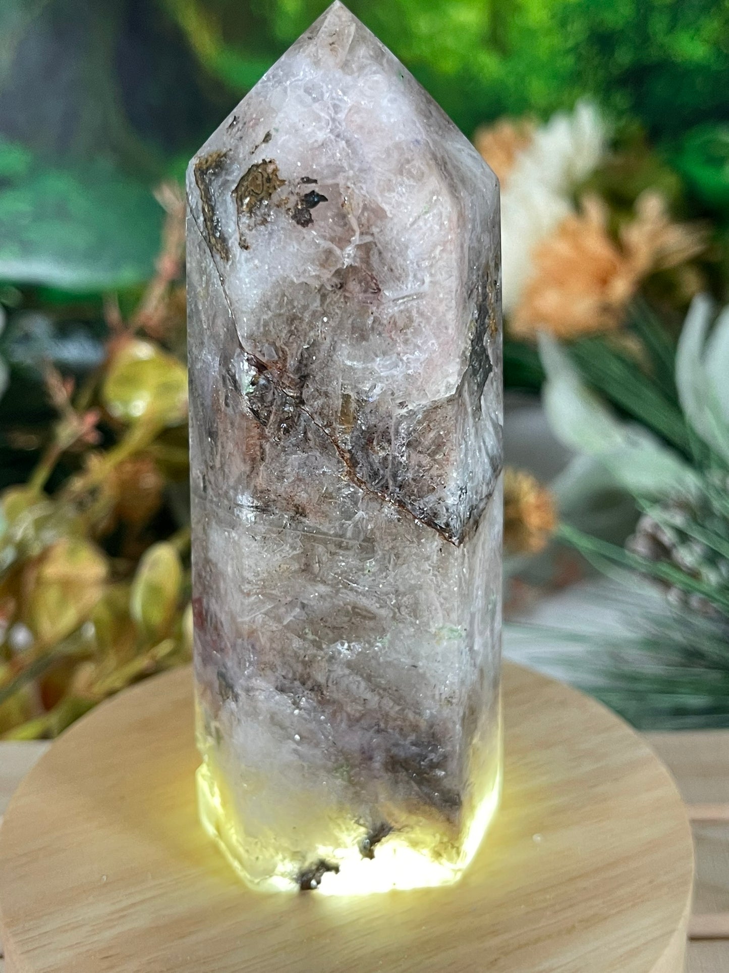 Tower - Rainbow Flourite Natural Stone Quartz Crystal Obelisk Point - 315g