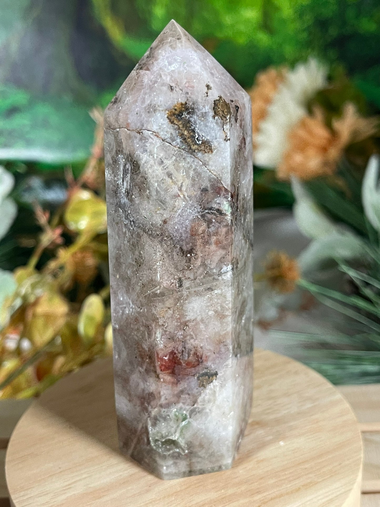 Tower - Rainbow Flourite Natural Stone Quartz Crystal Obelisk Point - 315g