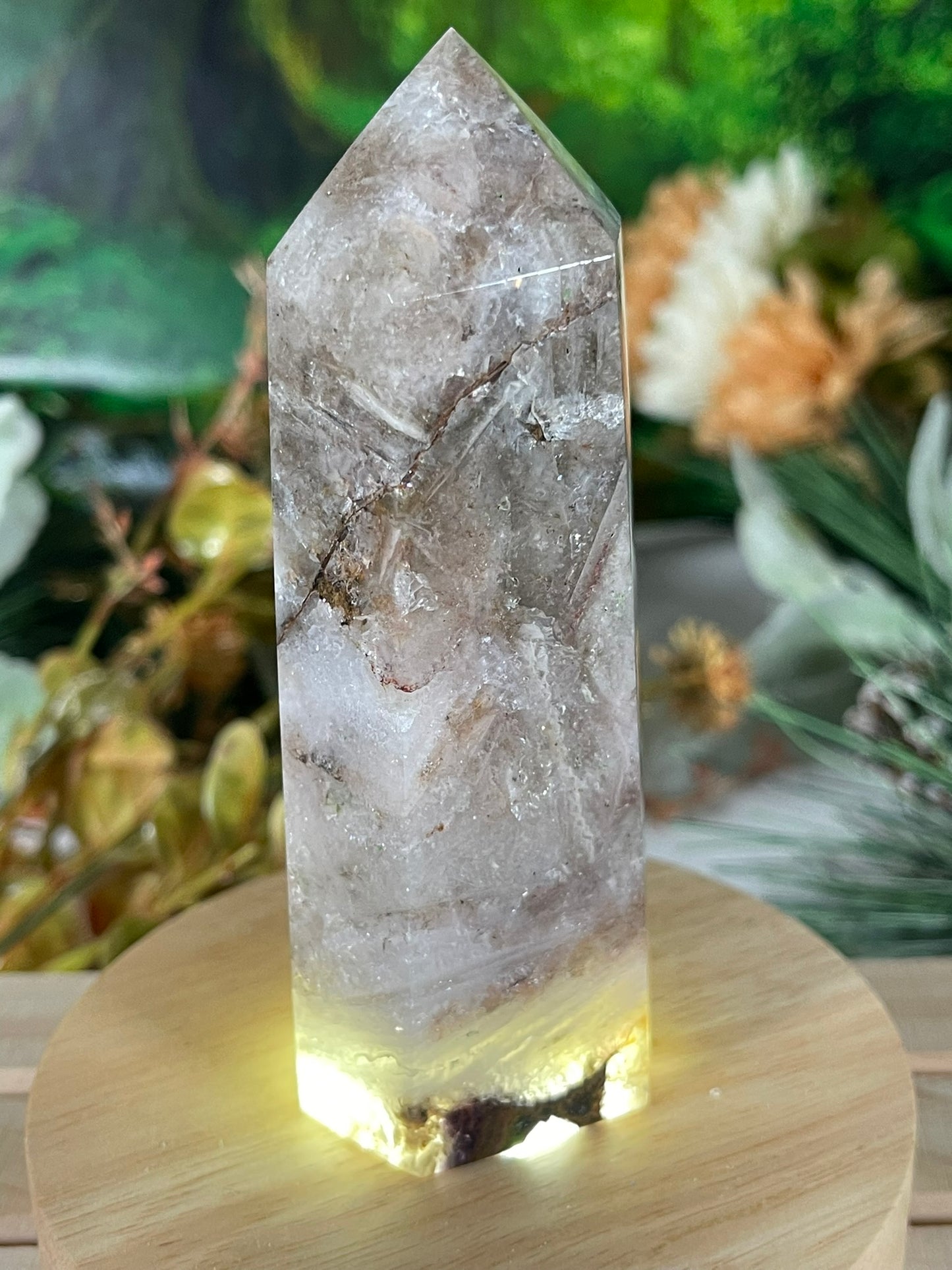 Tower - Rainbow Flourite Natural Stone Quartz Crystal Obelisk Point - 315g