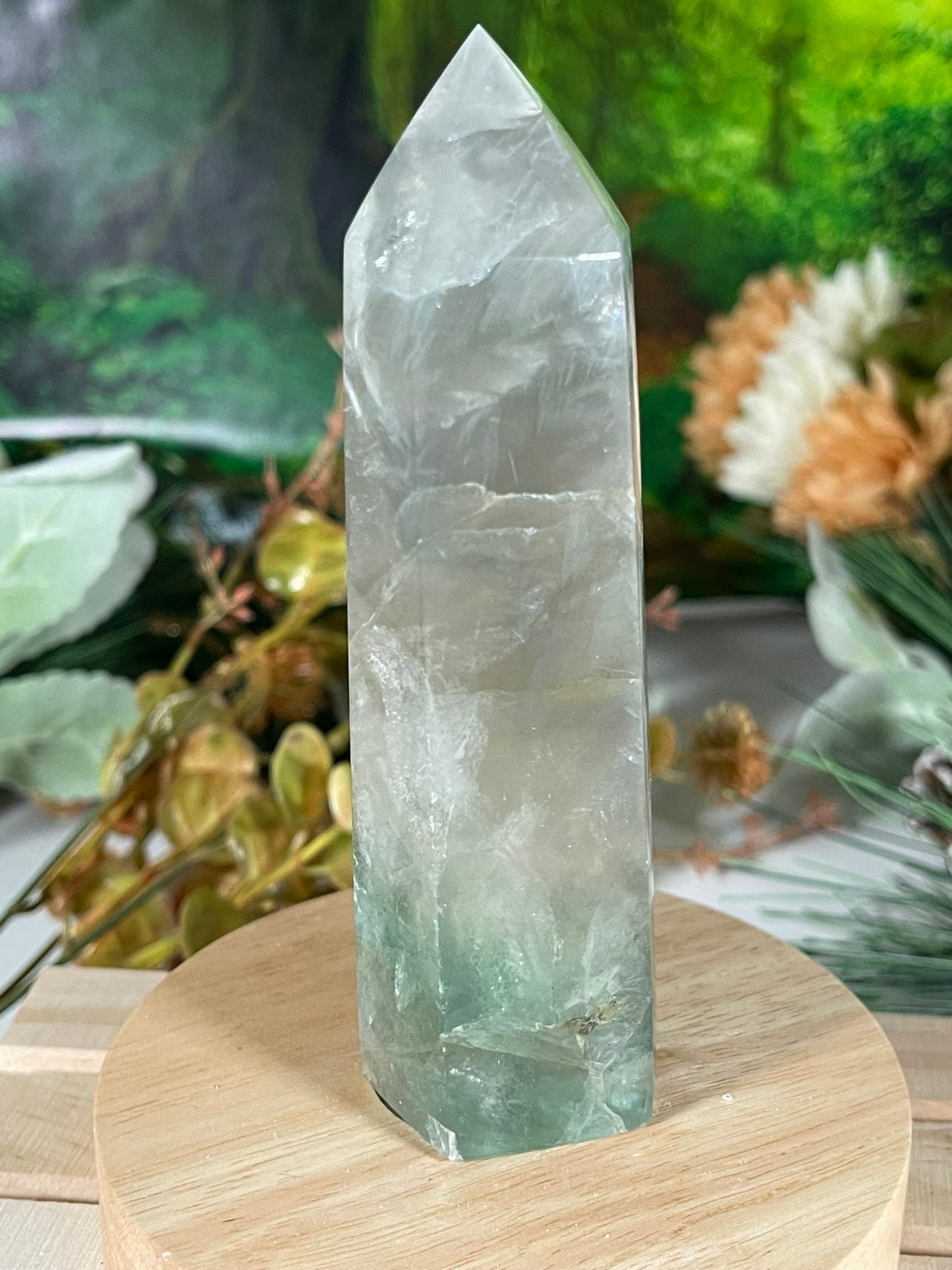 Tower - Rainbow Flourite Natural Stone Quartz Crystal Obelisk Point - 323g