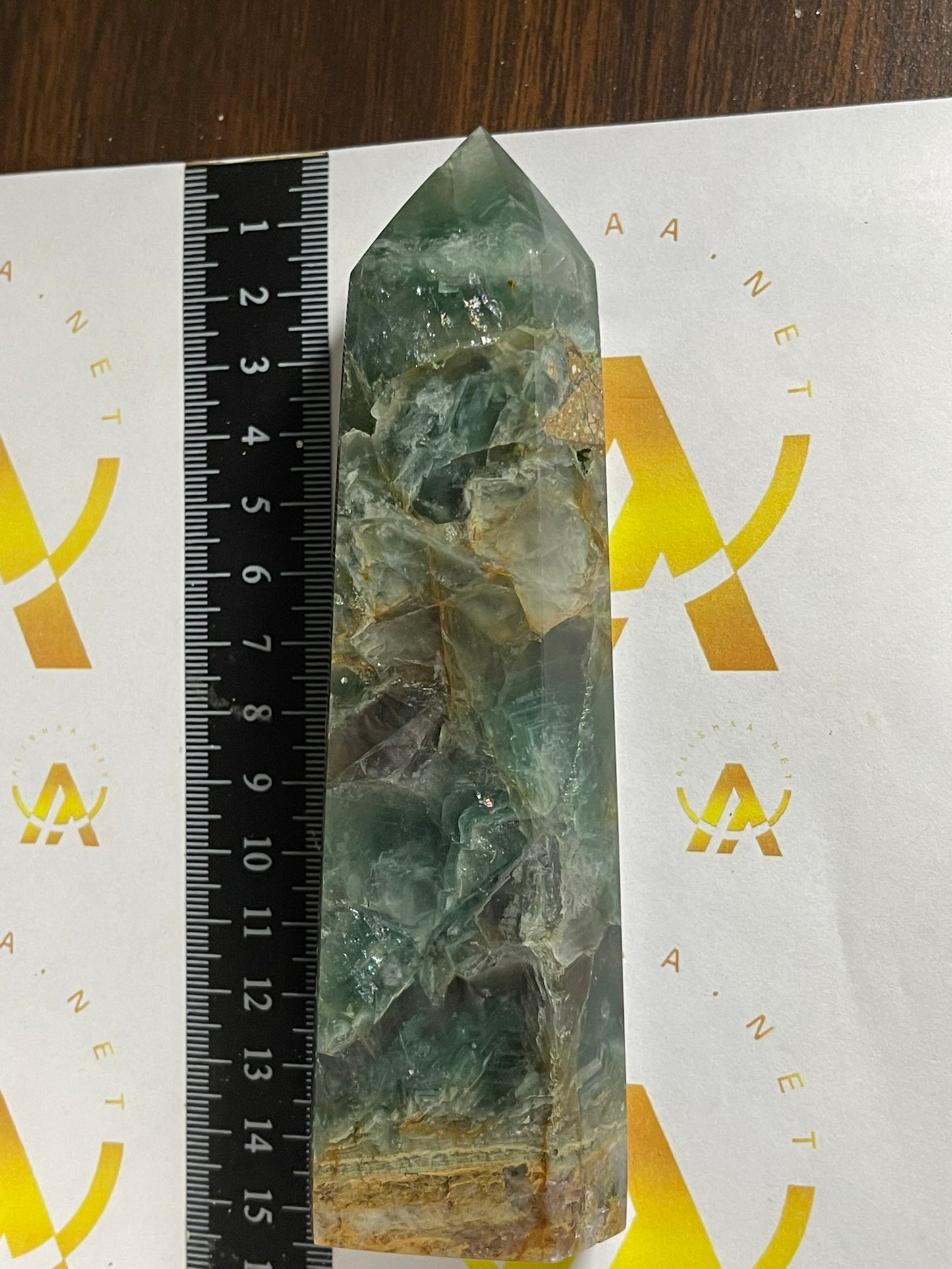 Tower - Rainbow Flourite Natural Stone Quartz Crystal Obelisk Point - 401g