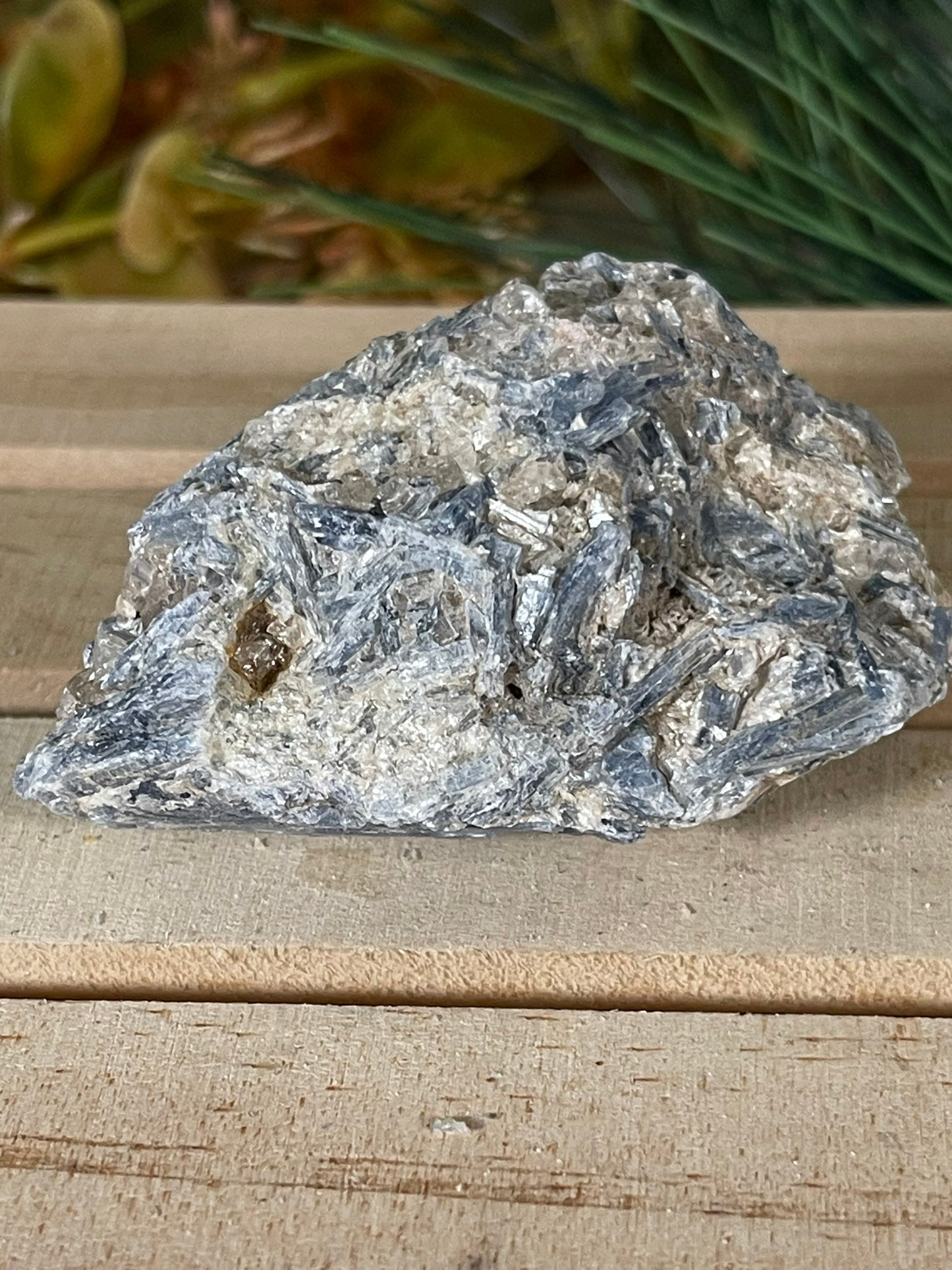 Rough Kyanite - Natural Earth Mined with blue blades embedded in matrix specimen - 67g