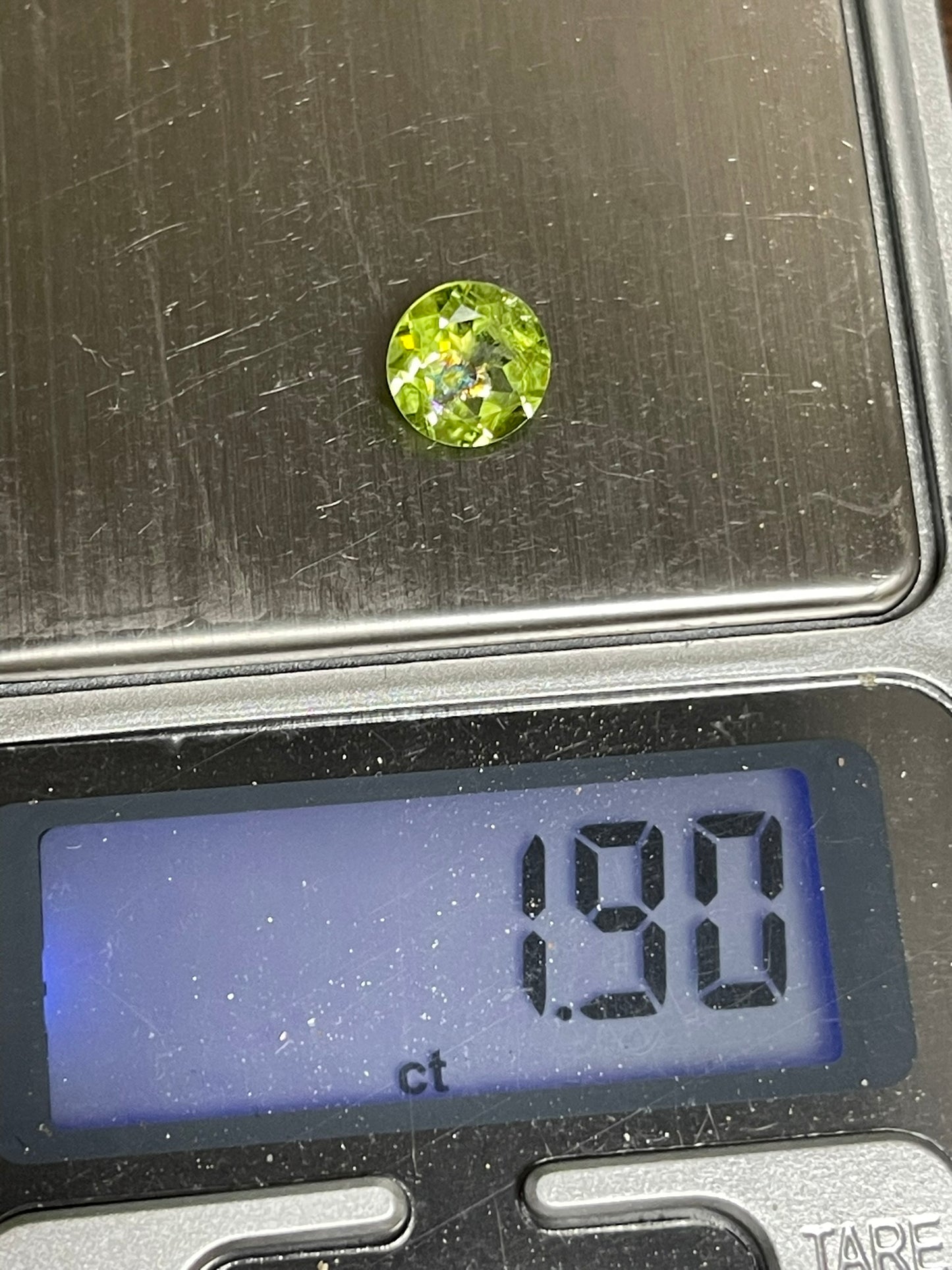 Faceted Peridot - Natural Earth Mined Round Cut - 1pc - 1.90Ct