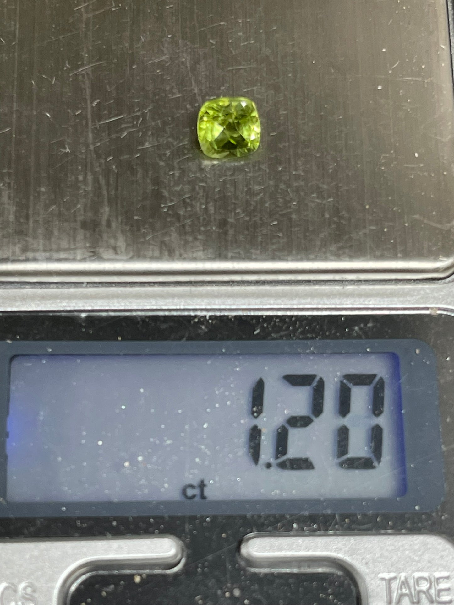 Faceted Peridot - Natural Earth Mined Square Cusion Cut - 1pc - 1.20Ct