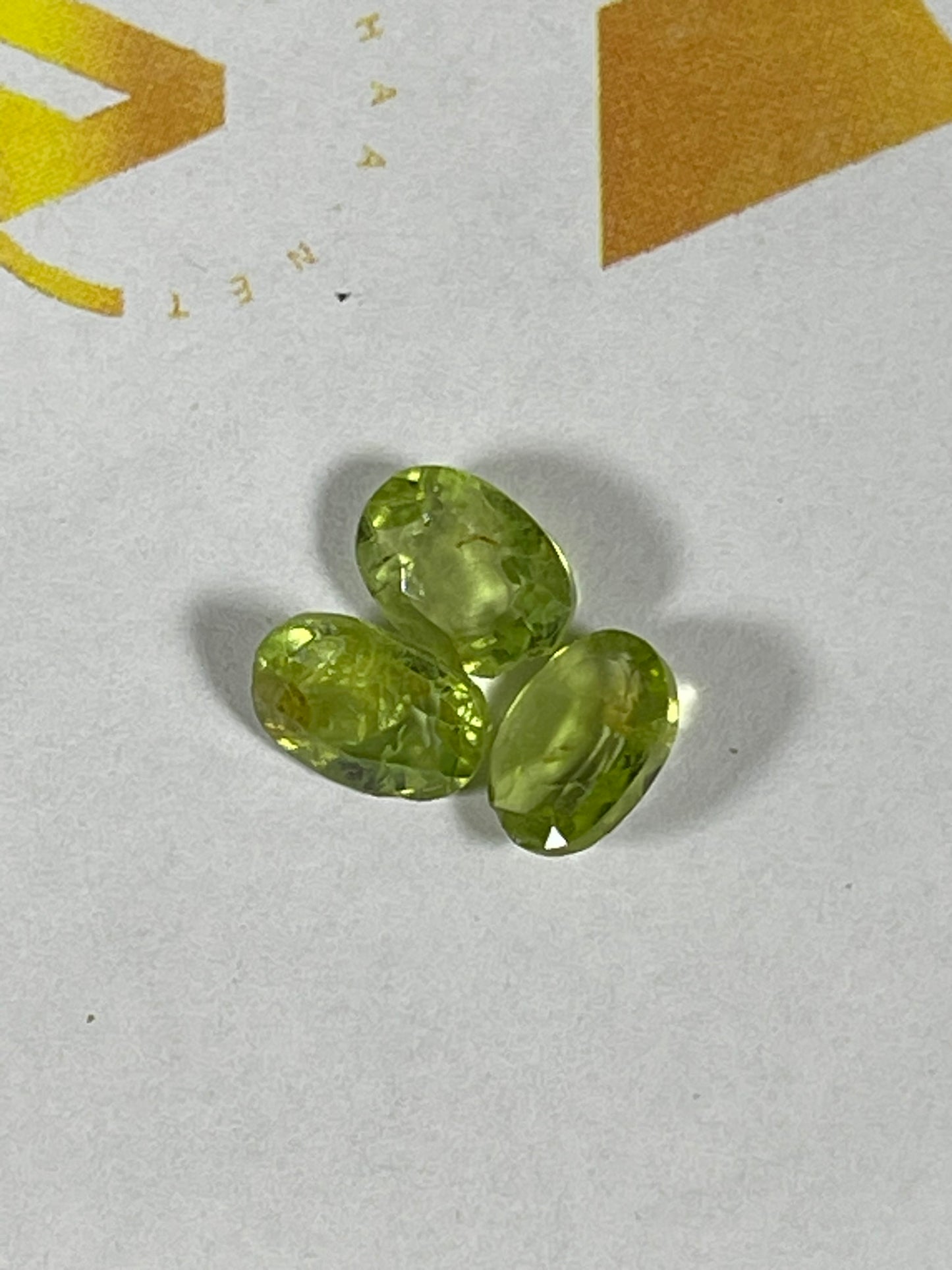 Faceted Peridot - Natural Earth Mined Oval Cut - 3pc - 3.55Ct