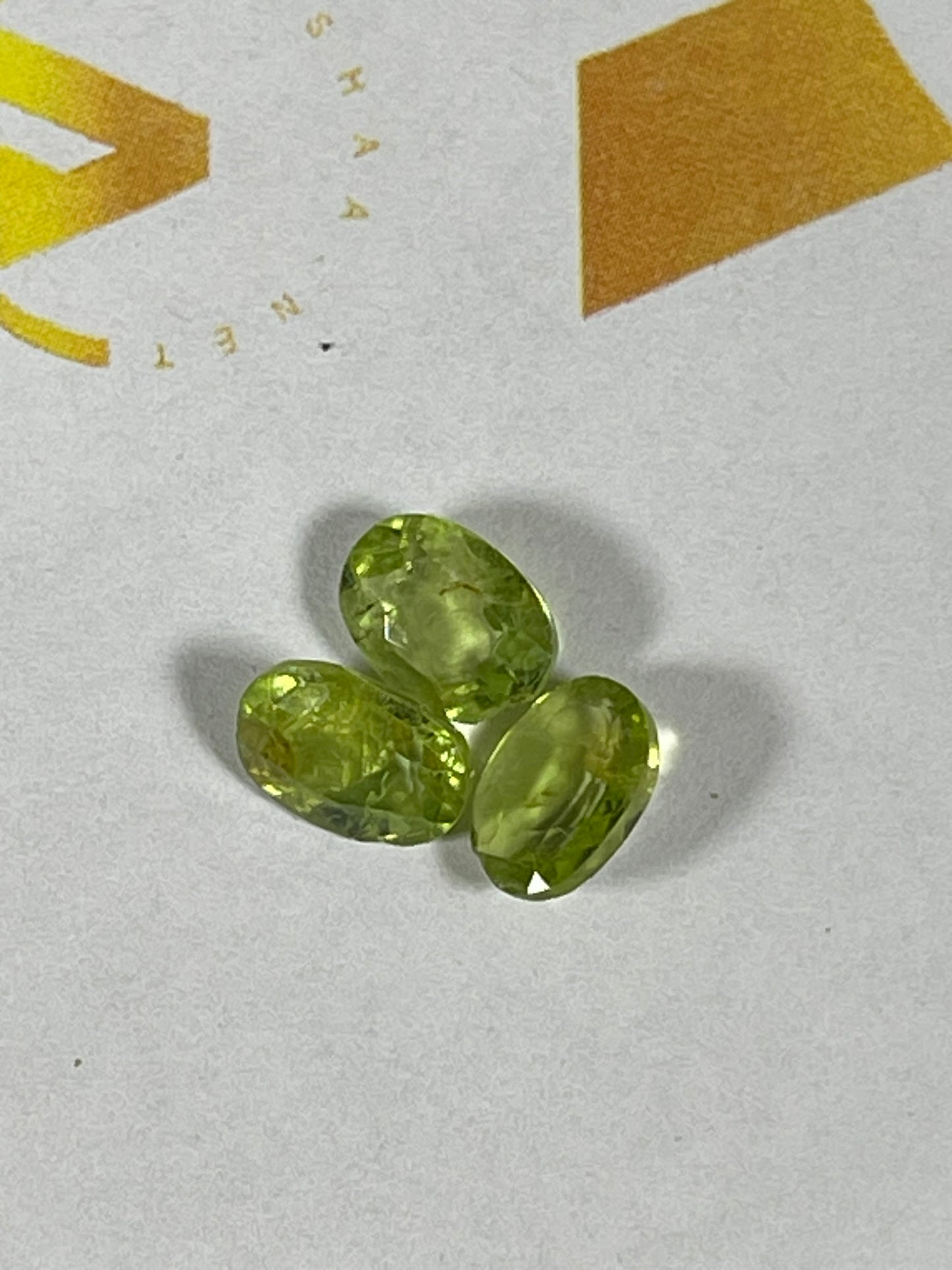 Faceted Peridot - Natural Earth Mined Oval Cut - 3pc - 3.55Ct