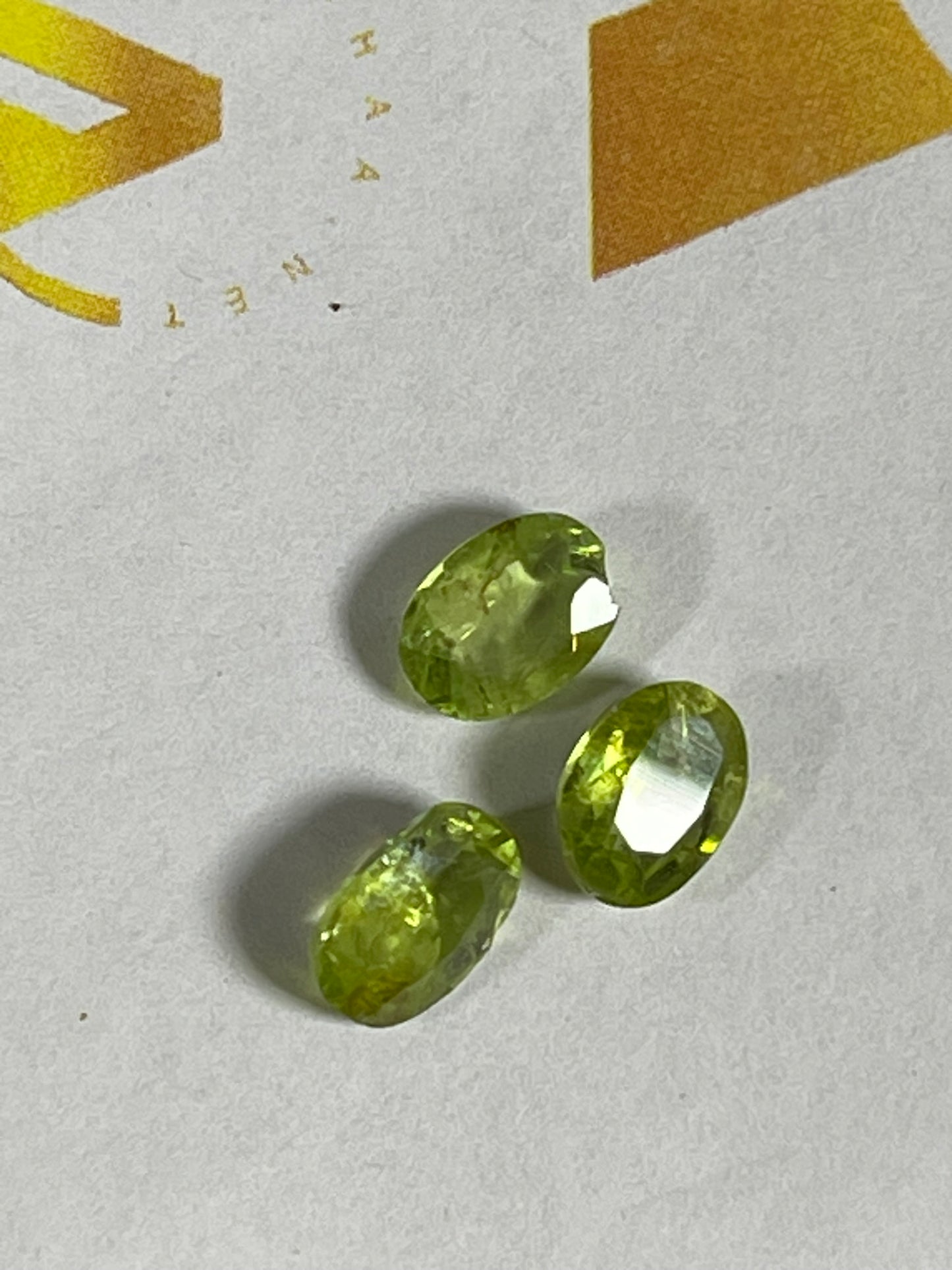 Faceted Peridot - Natural Earth Mined Oval Cut - 3pc - 3.55Ct