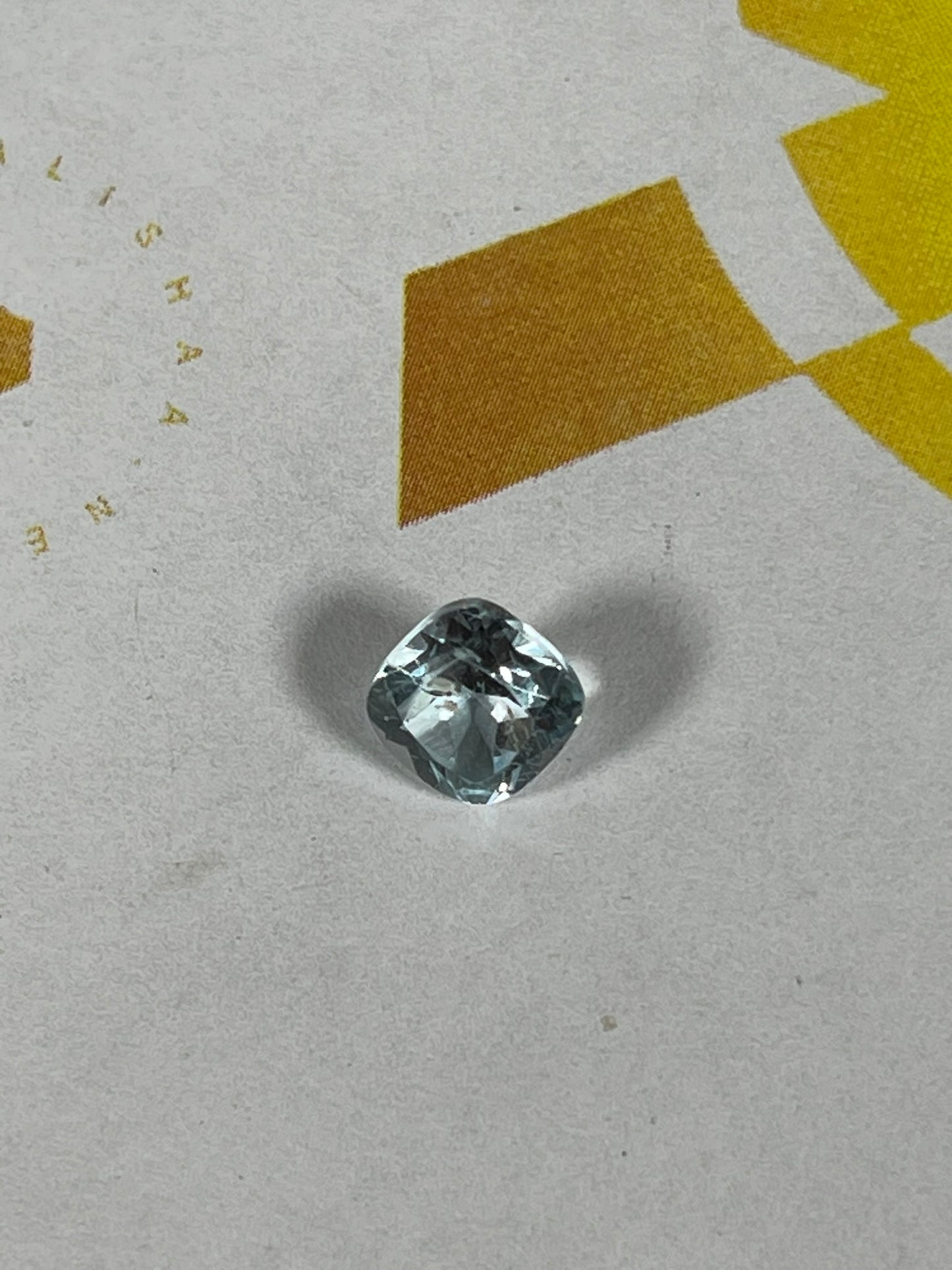 Faceted Aquamarine - Natural Light Blue VVS Square Cushion Cut - 1pc Stone - 1.30Ct TW