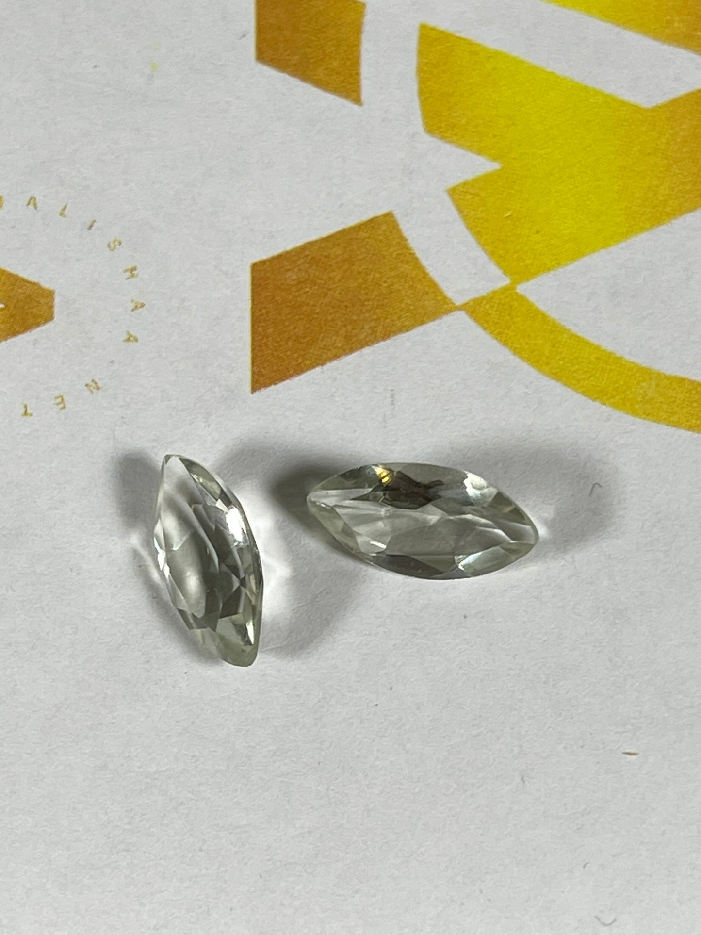 Faceted Topaz - Natural White Clear VVS Marquise Cut - 2pc Stone Set - 5.00Ct TW