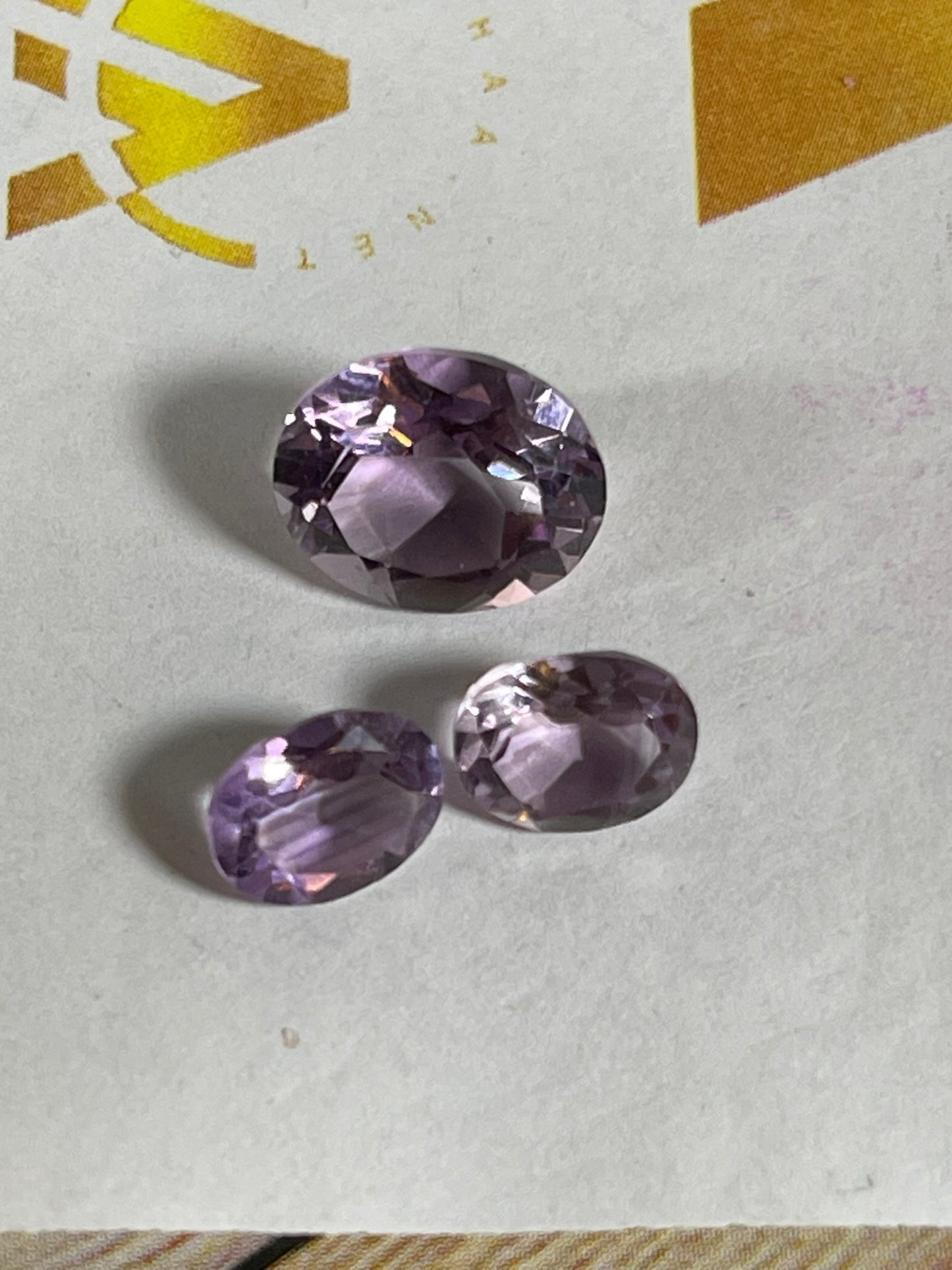 Faceted Amethyst - Natural Purple Oval Cut - 3pc Stone Set - 6.10Ct TW