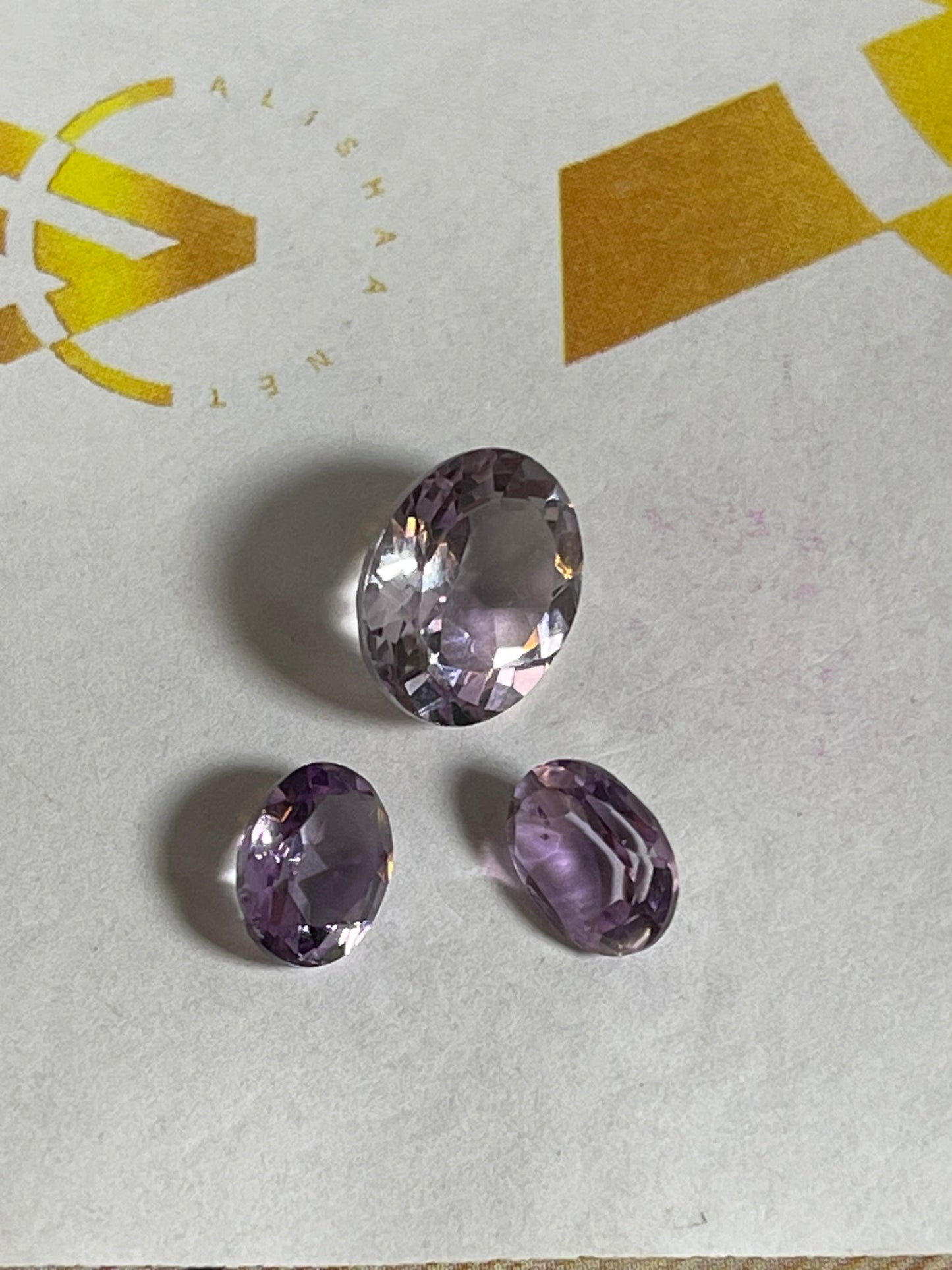 Faceted Amethyst - Natural Purple Oval Cut - 3pc Stone Set - 5.20Ct TW