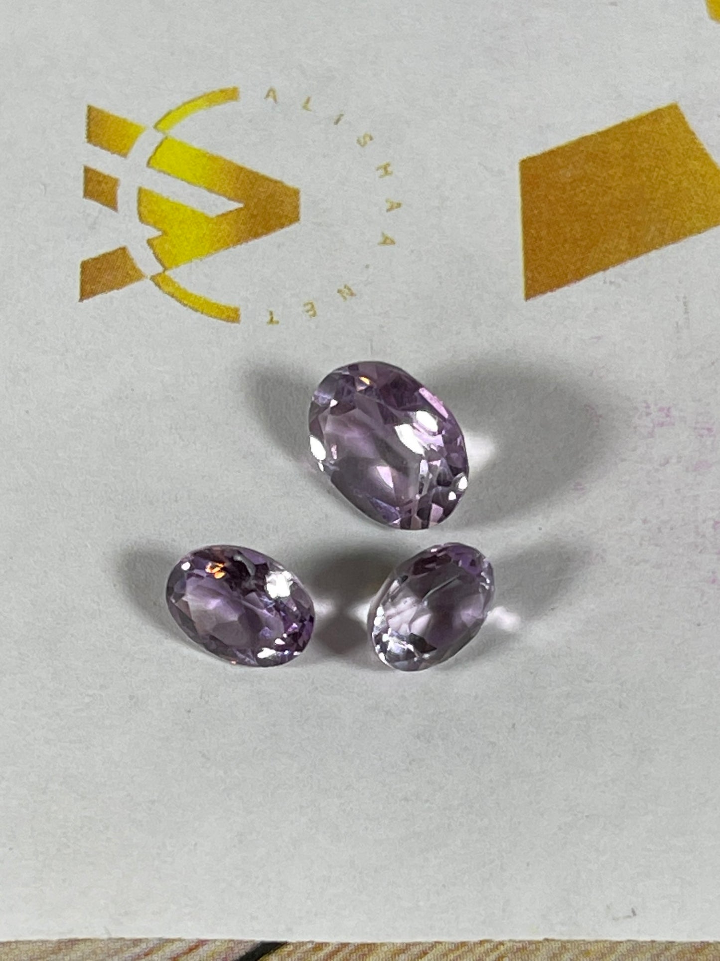 Faceted Amethyst - Natural Purple Oval Cut - 3pc Stone Set - 4.75Ct TW