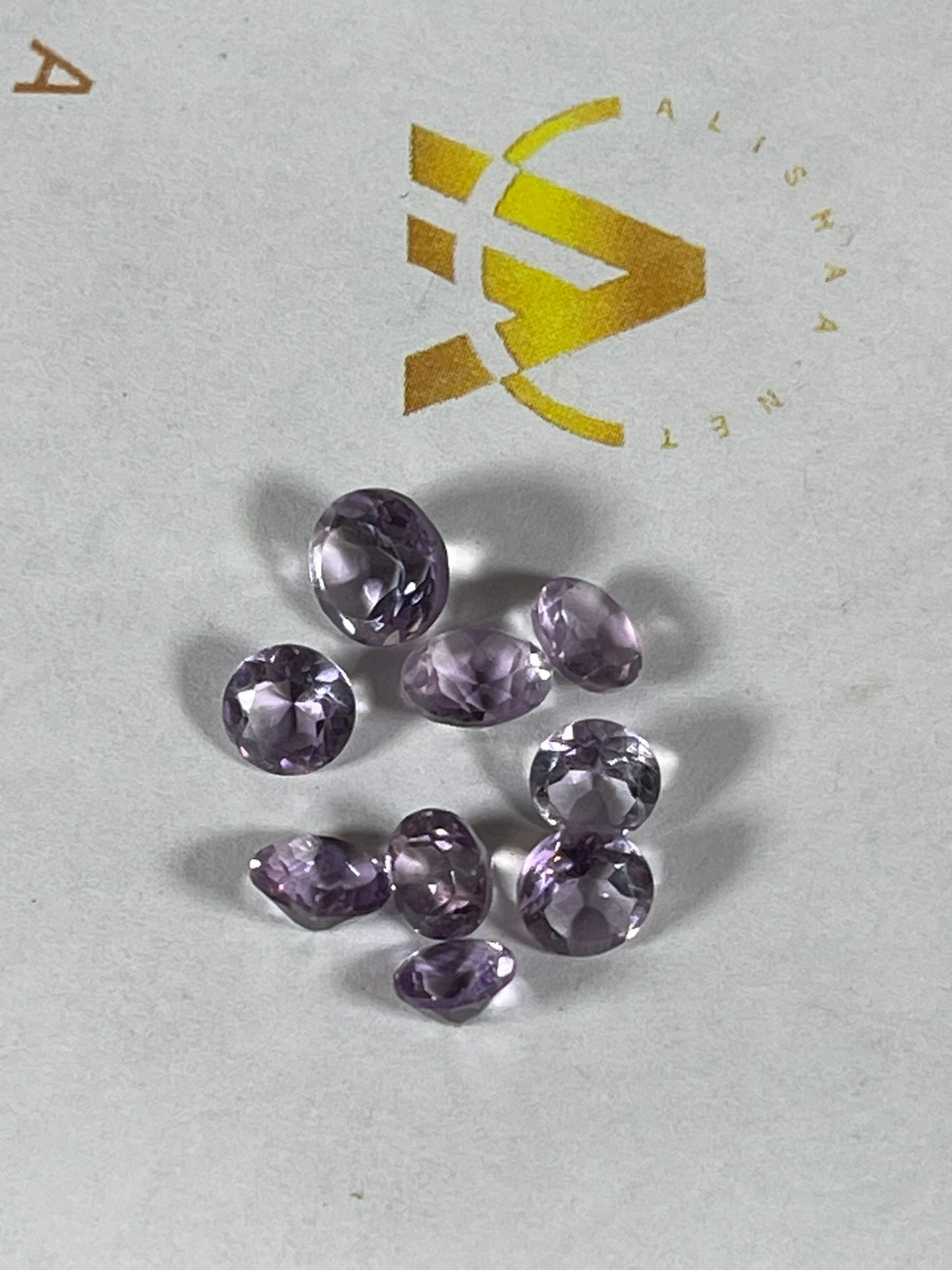 Faceted Amethyst - Natural Purple Round Cut - 9pc Stone Set - 4.45Ct TW