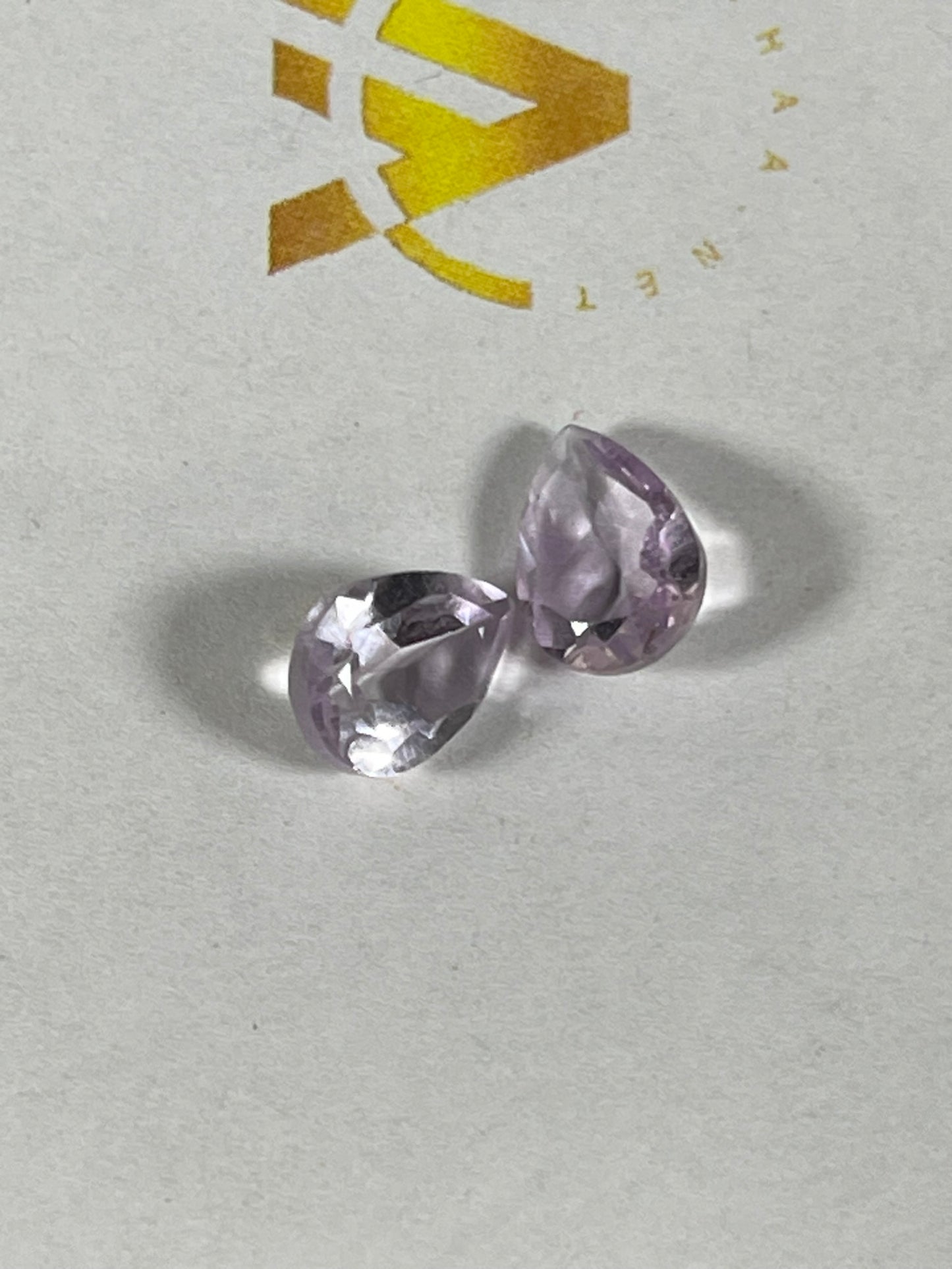 Faceted Amethyst - Natural Purple Pear Cut - 2pc Stone Set - 2.30Ct TW