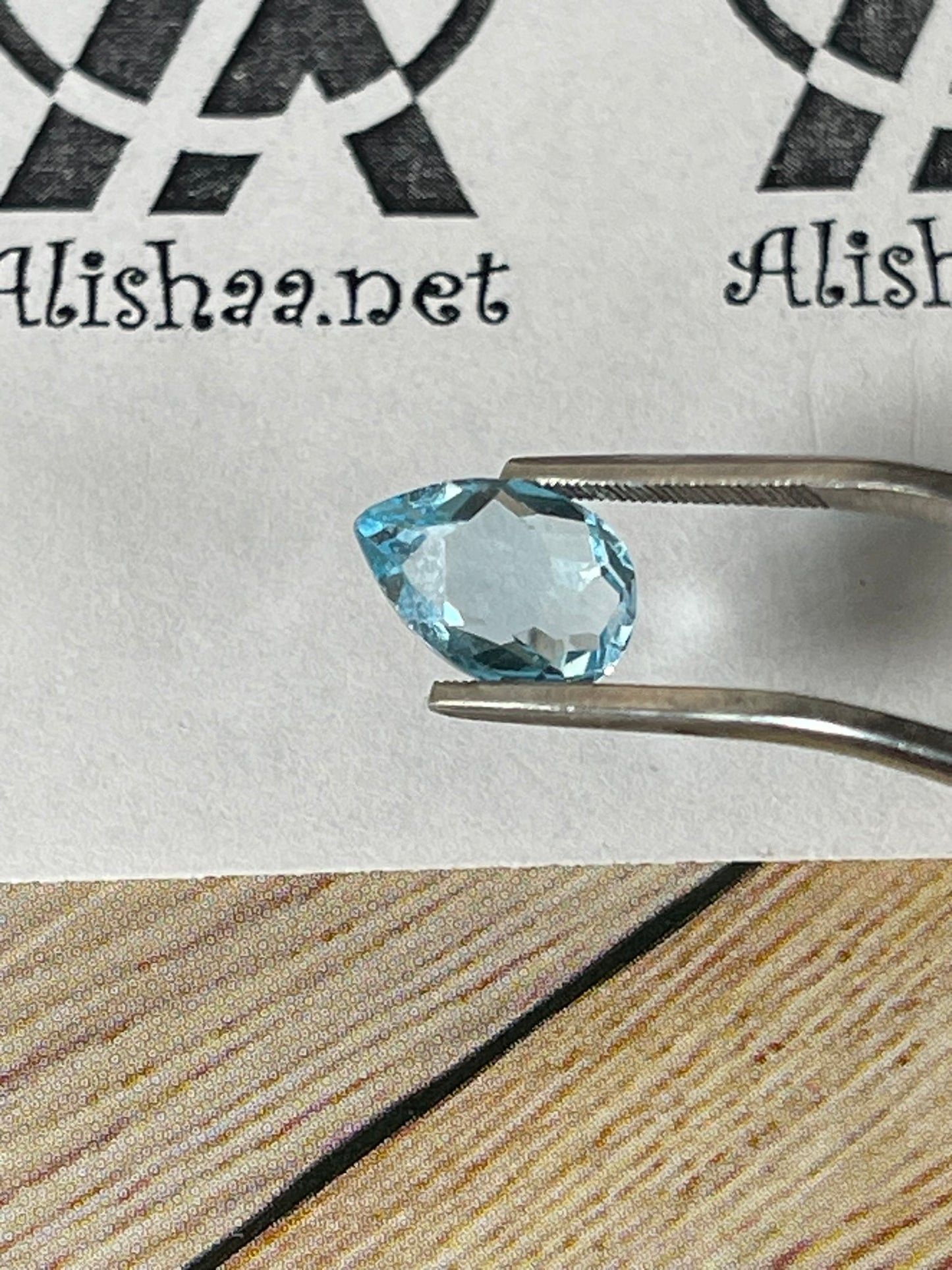 Faceted Aquamarine - Natural Light Blue VVS Double Sided Pear - 1pc Stone - 2.50Ct TW