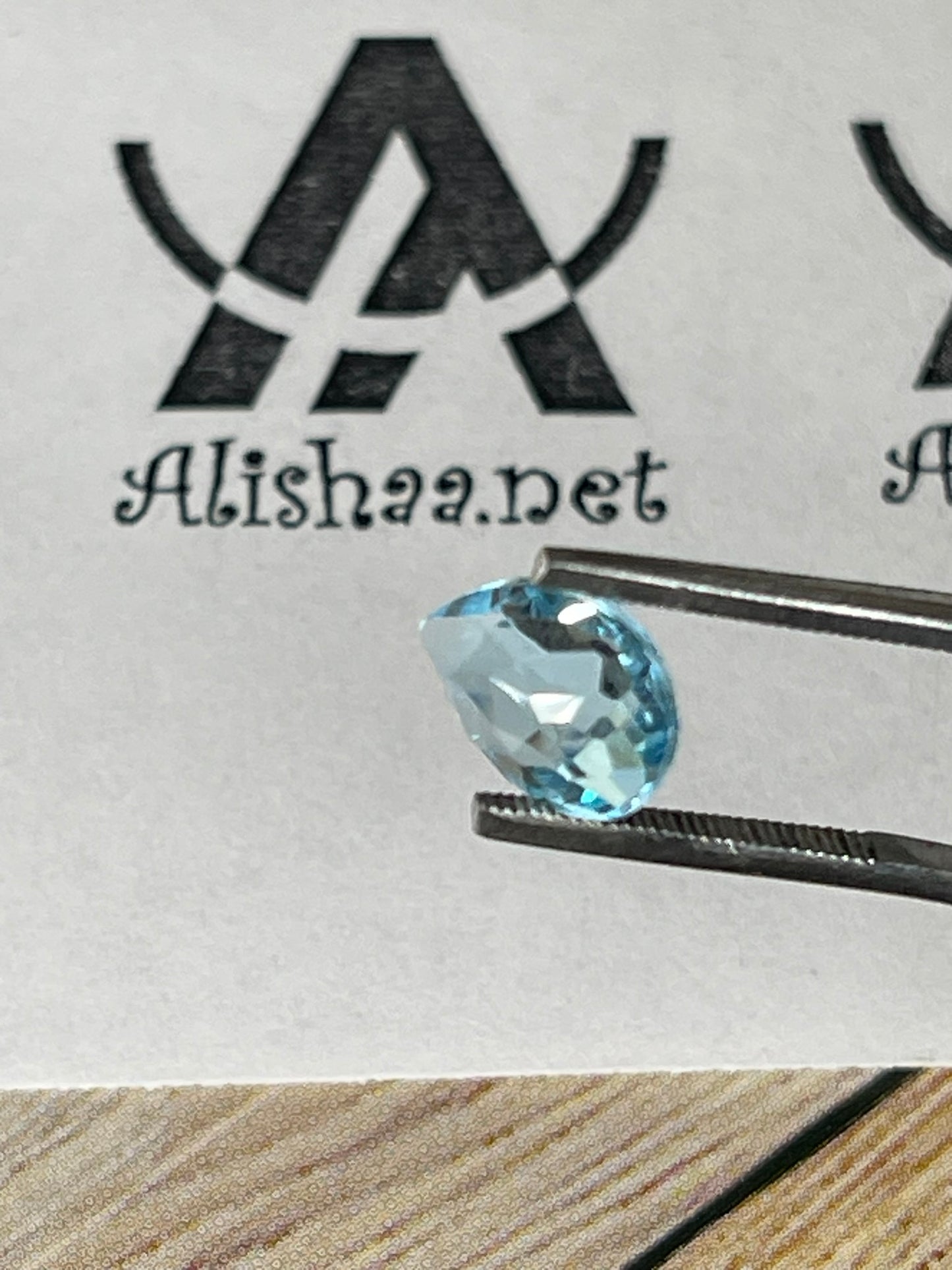 Faceted Aquamarine - Natural Light Blue VVS Double Sided Pear - 1pc Stone - 2.50Ct TW