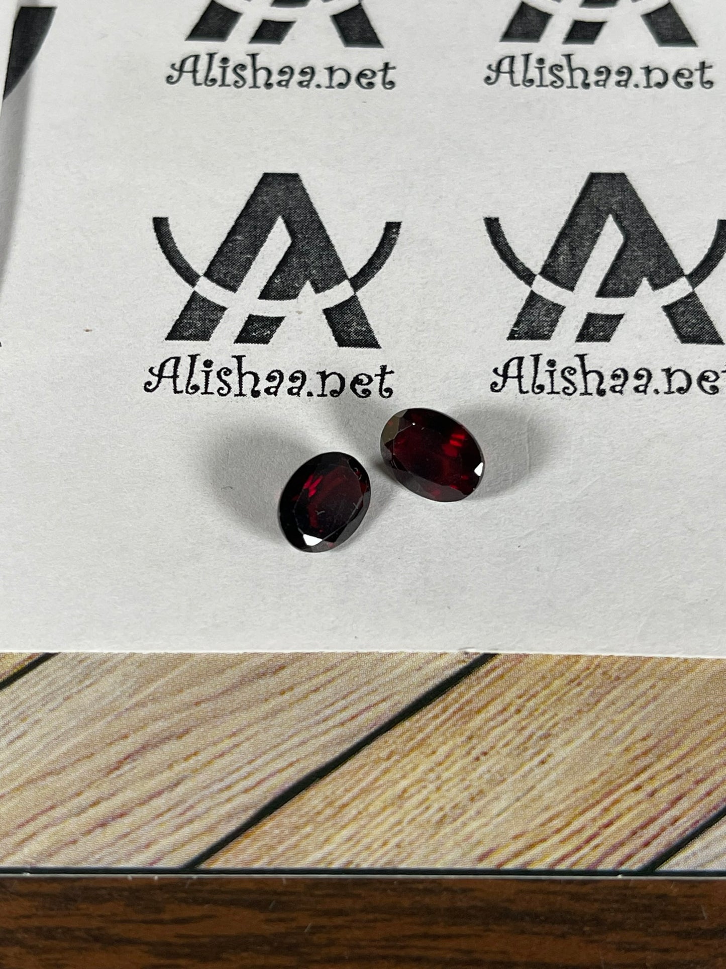 Faceted Red Garnet- Natural Dark Red VVS Oval Cut - 2pc Stone Lot - 4.25Ct TW