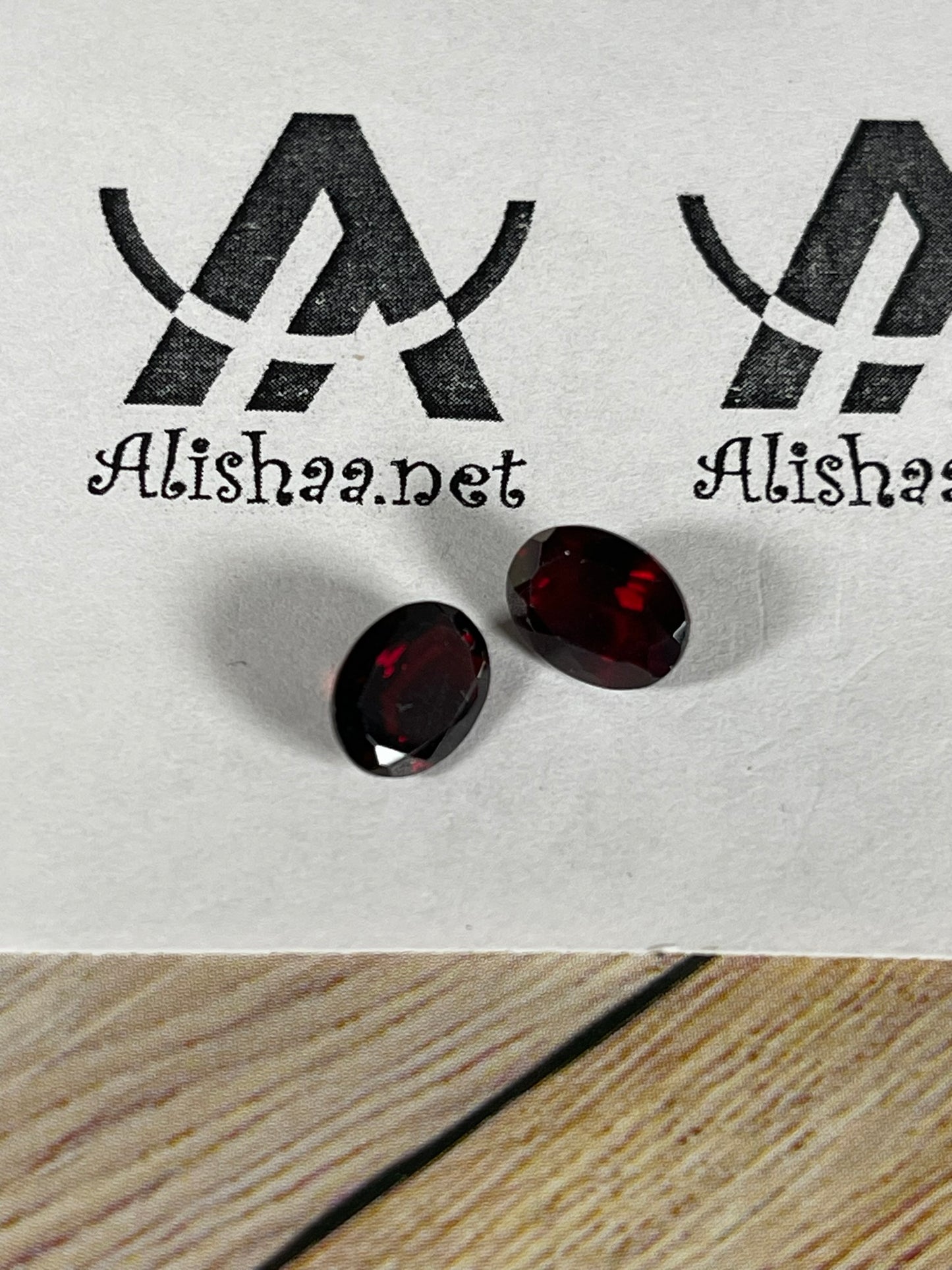 Faceted Red Garnet- Natural Dark Red VVS Oval Cut - 2pc Stone Lot - 4.25Ct TW